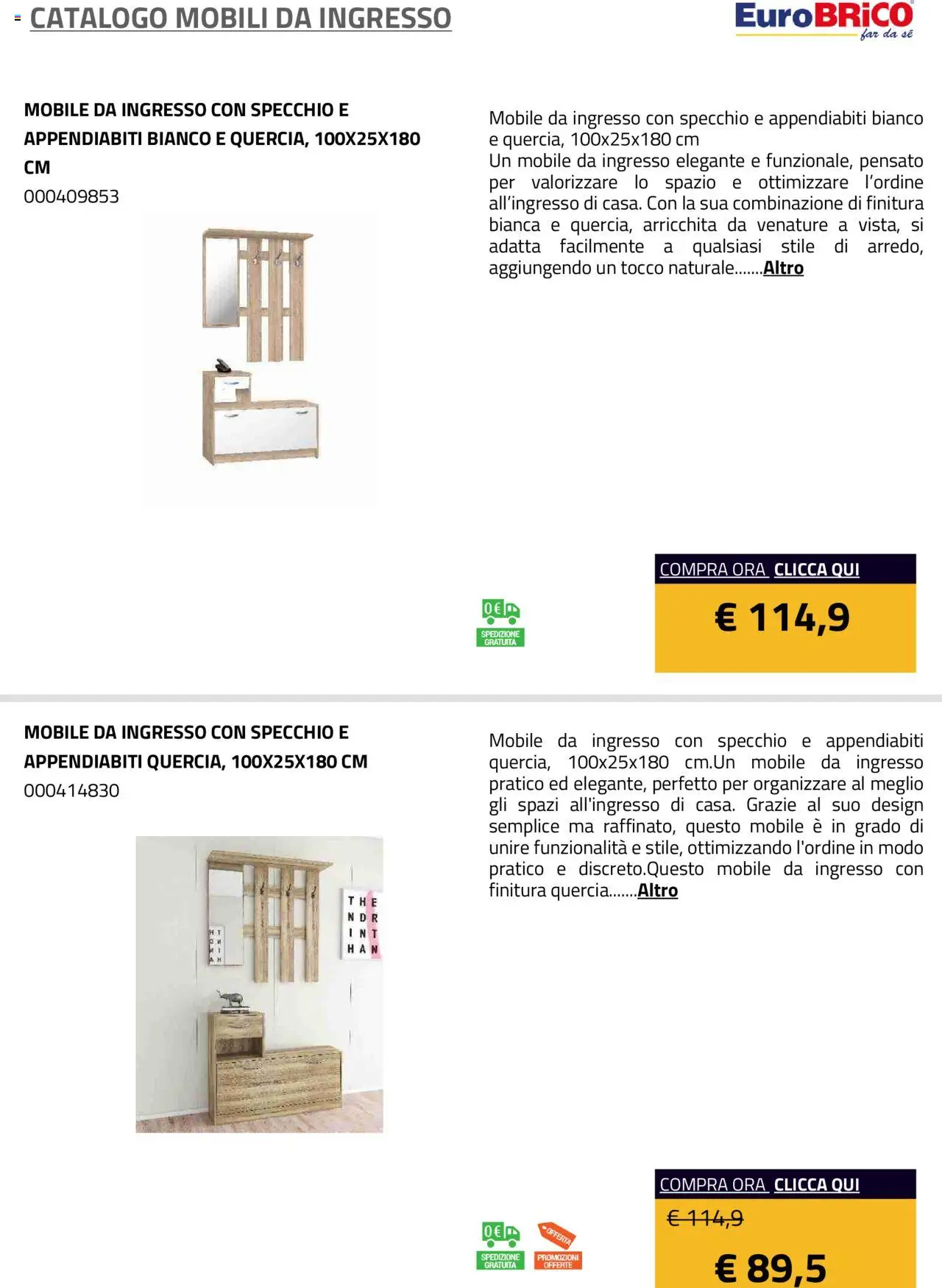 Eurobrico Mobili da ingresso catalogo - pagina 4 - valido dal 23/07/2025