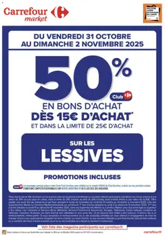 Aperçu Carrefour Market Opération bon(s) d’achat valable à partir du 31/10/2025