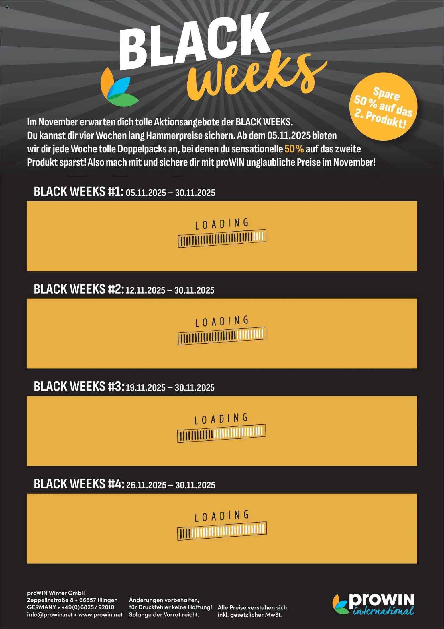Prowin - Black Friday - Ankündigung - Seite 1 - gültig ab 23.10.2025