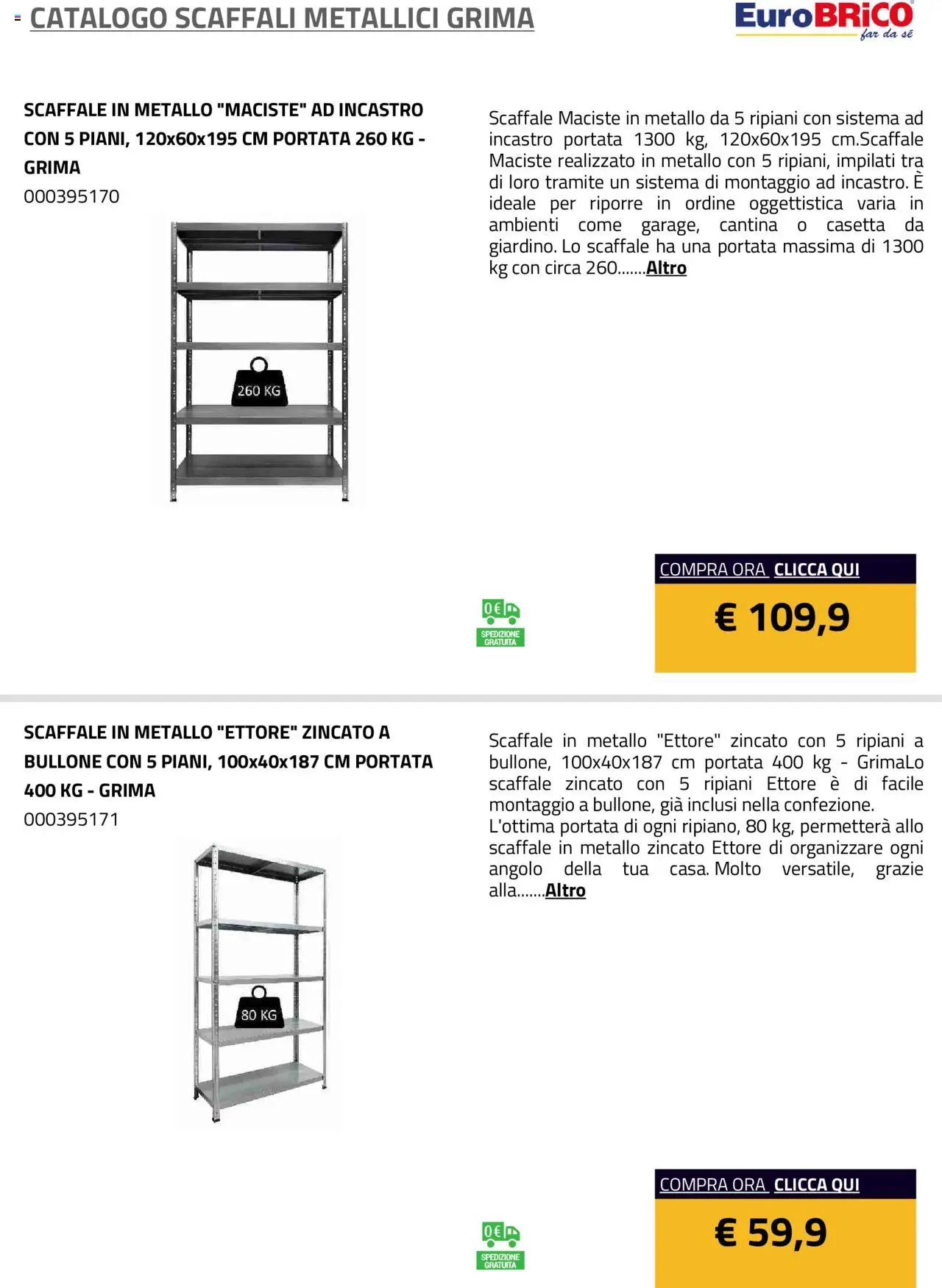 Eurobrico Scaffali metallici Grima catalogo - pagina 10 - valido dal 23/07/2025