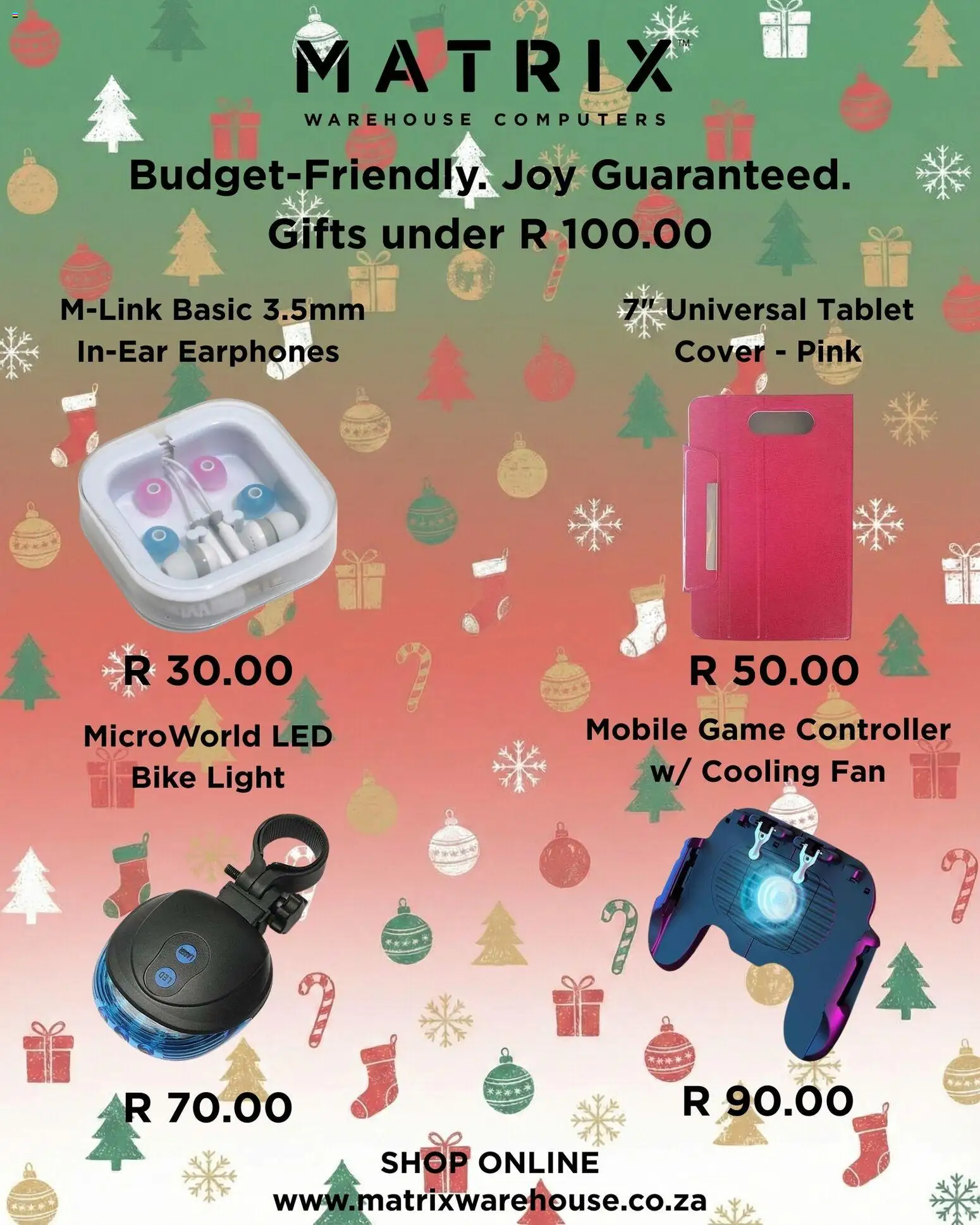Matrix Warehouse Gifts under R100 - page 1- valid from 08/12/2025