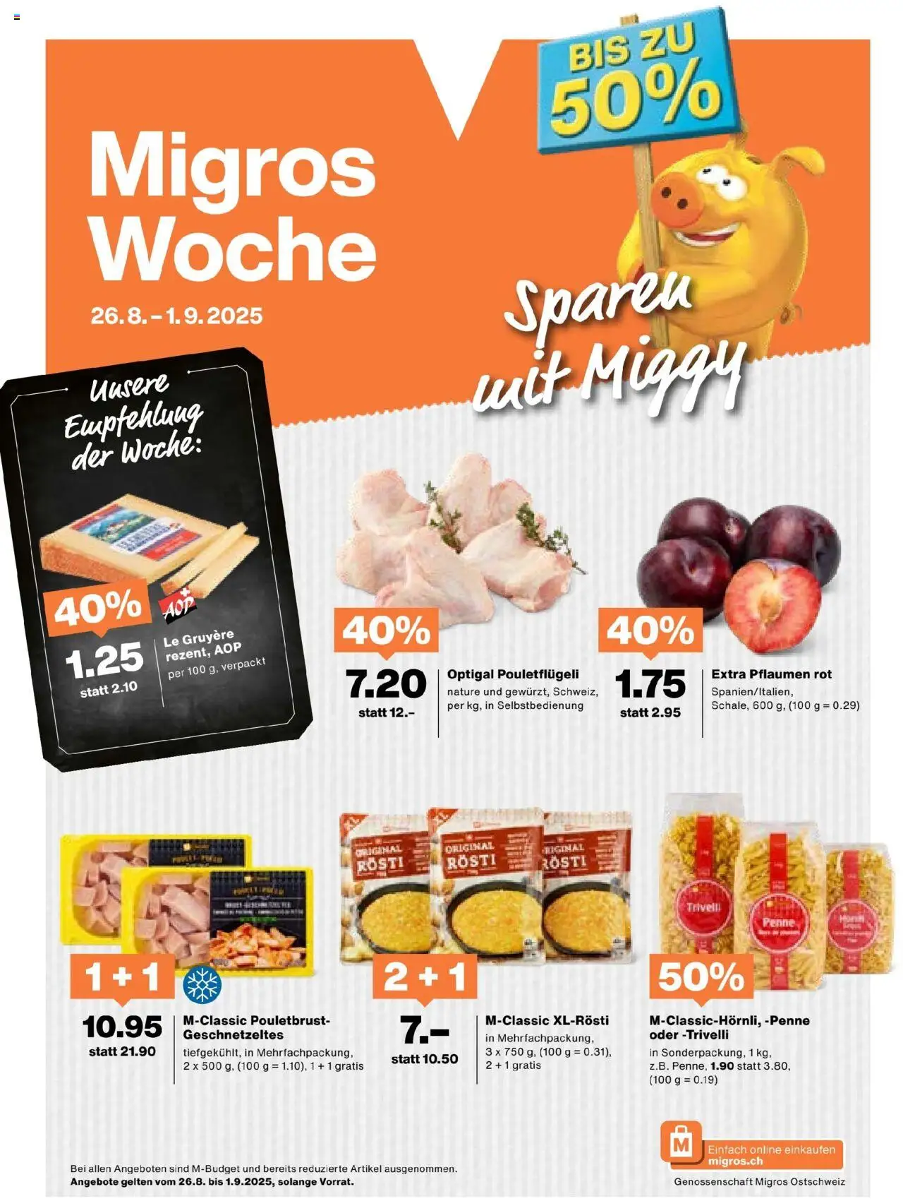 Migros Aktionen - Seite 1- gültig ab 26.08.2025