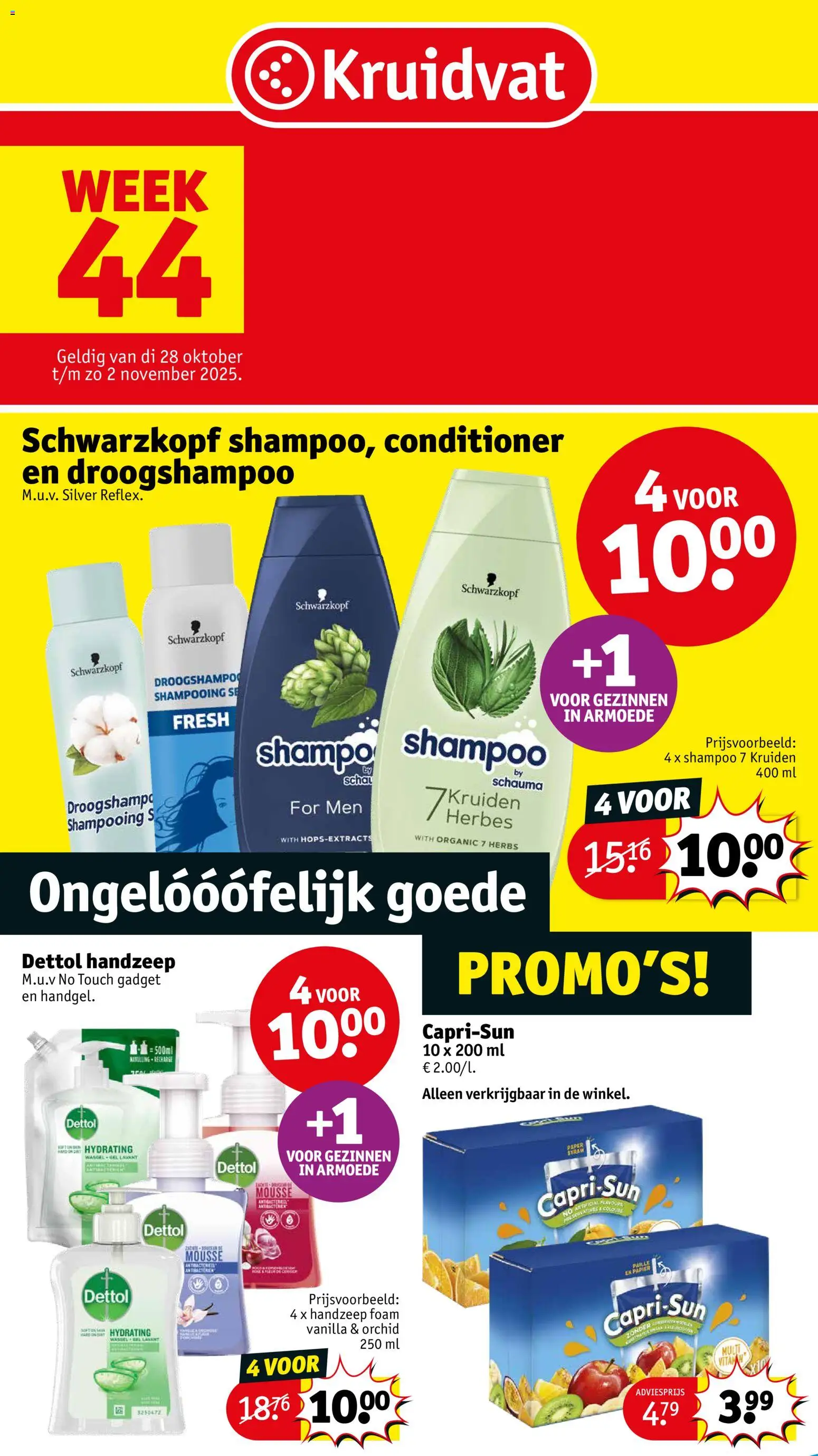 Kruidvat folder week 44 - pagina 1- geldig vanaf 28/10/2025