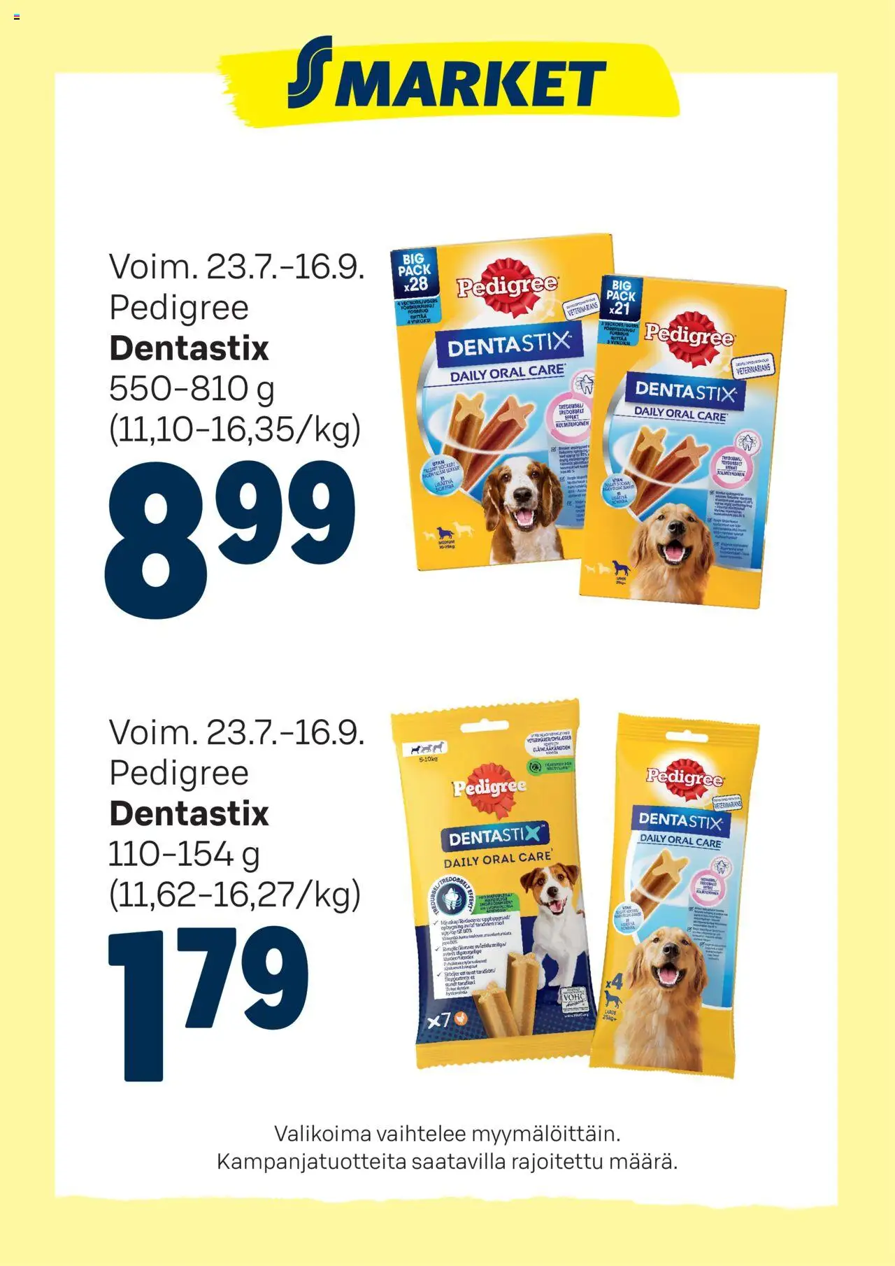 S-market tarjoukset Dentastix - sivu 1- voimassa alkaen 23/07/2025