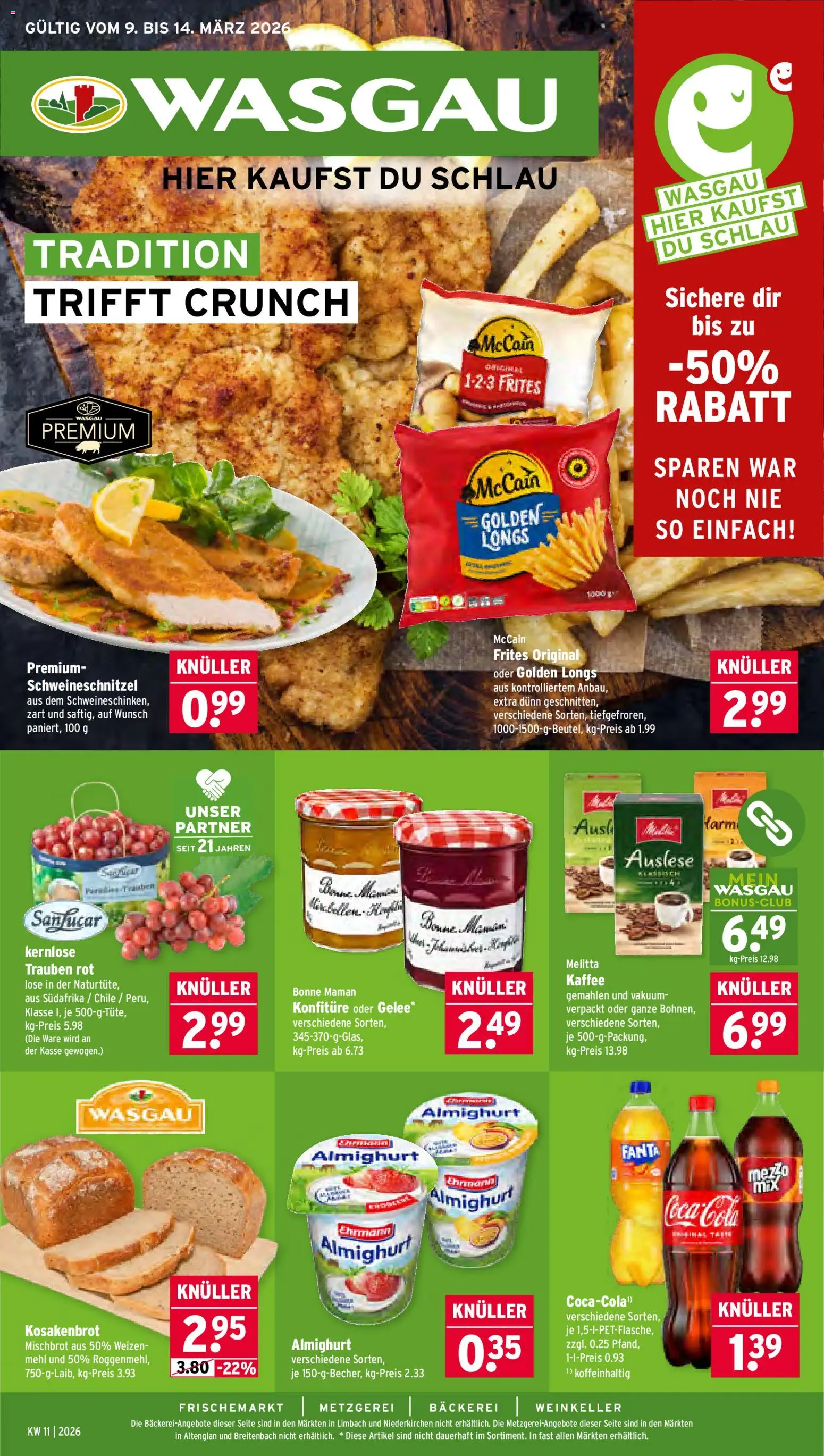 Wasgau Prospekt 	 - Seite 1 - gültig ab 09.03.2026