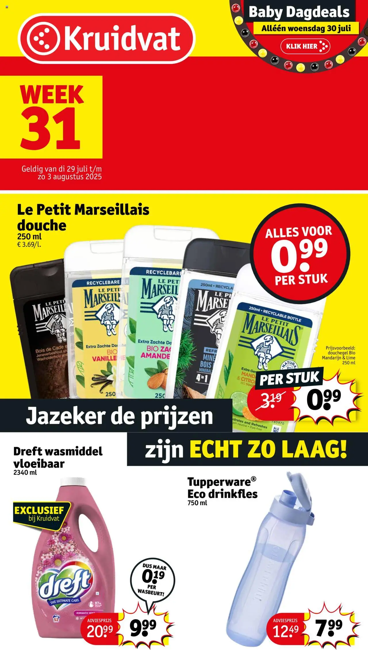 Kruidvat folder week 31 - pagina 1- geldig vanaf 28/07/2025