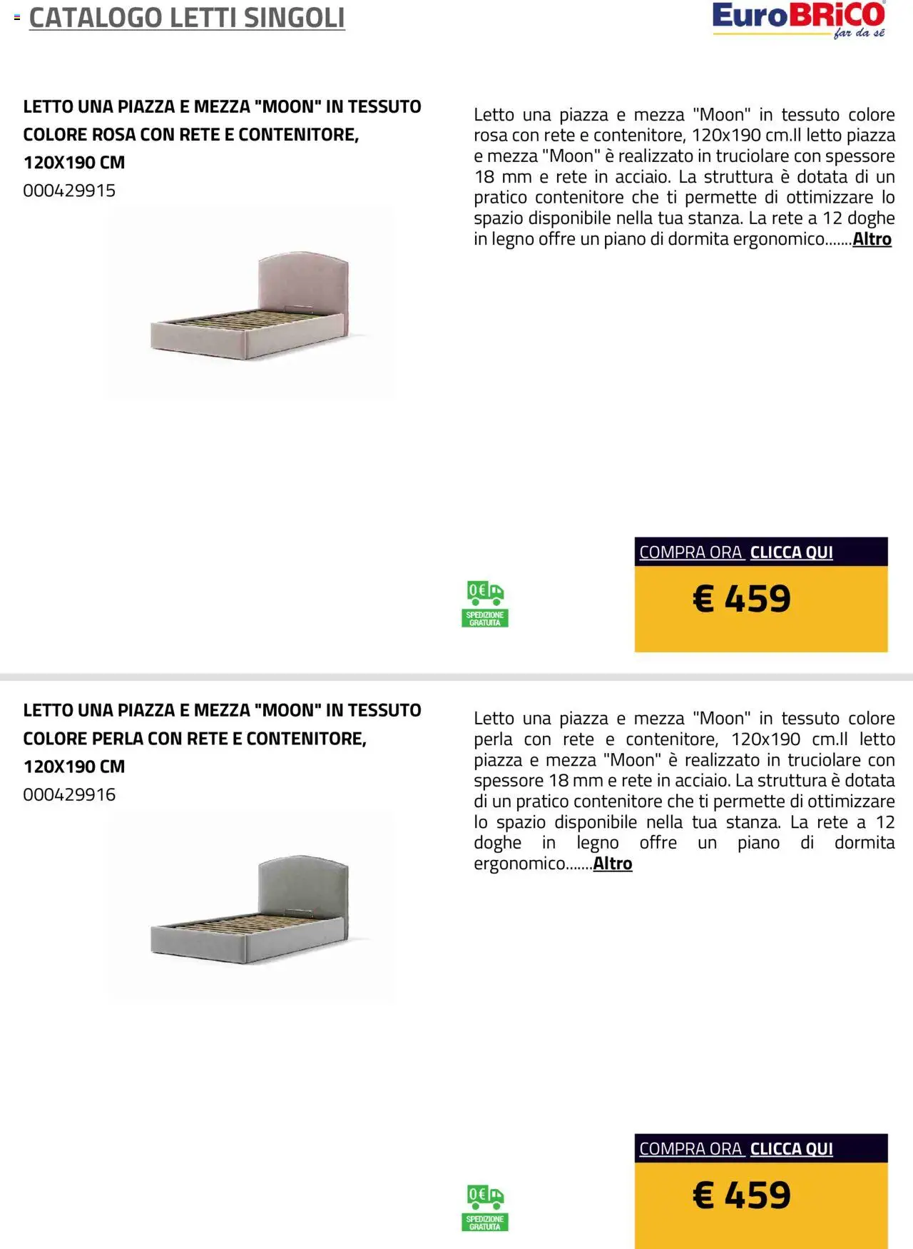 Eurobrico Letti Singoli catalogo - pagina 38 - valido dal 23/07/2025