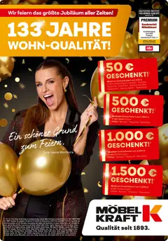 Vorschau Möbel Kraft 133 Jahre  Wohn-Qualität gültig ab 07.01.2026