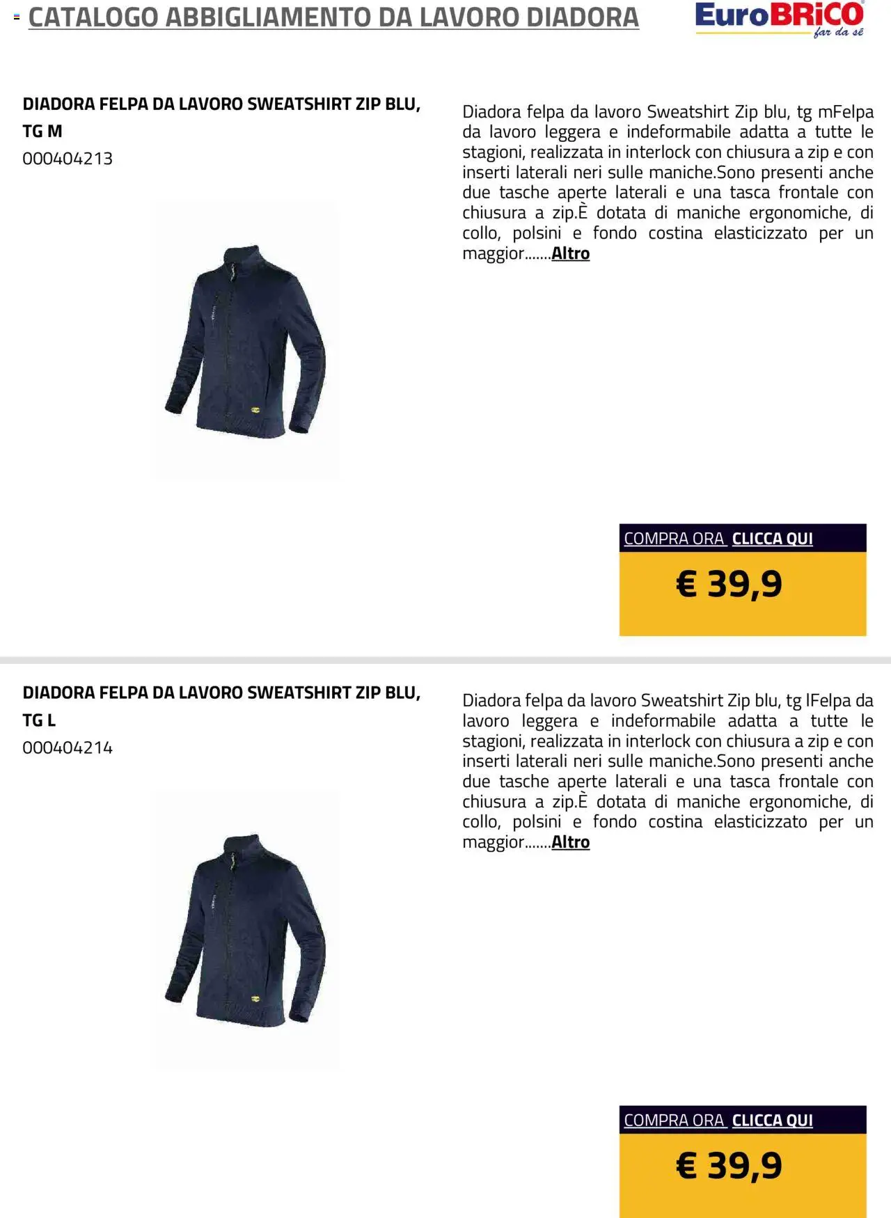 Eurobrico Abbigliamento da Lavoro Diadora catalogo - pagina 56 - valido dal 23/07/2025