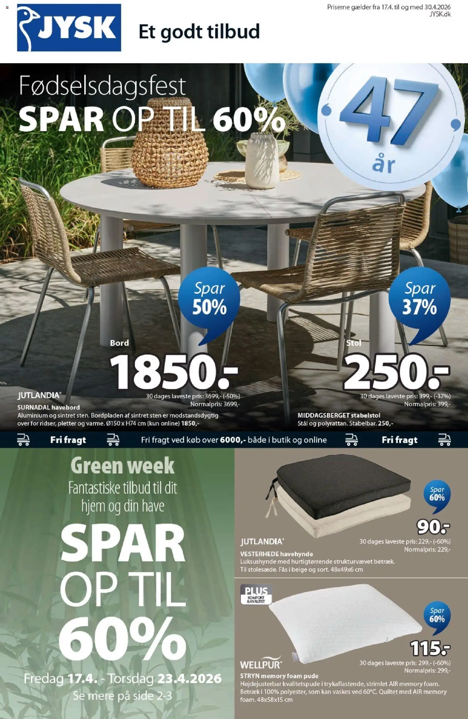 JYSK - Tilbudsavis - side 1- gyldig fra 17/04/2026