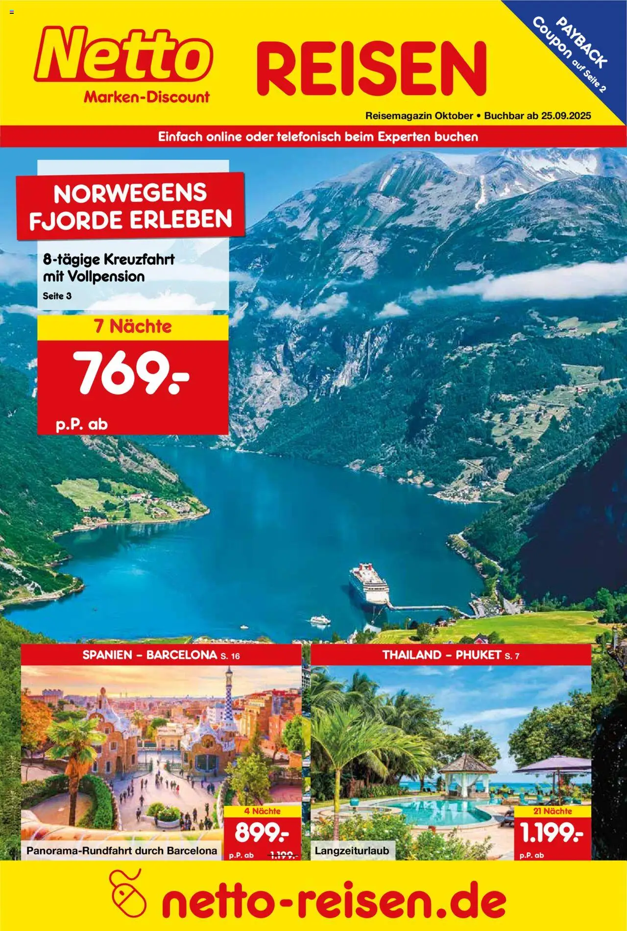 Netto Reisen Prospekt 	 - Seite 1 - gültig ab 29.09.2025