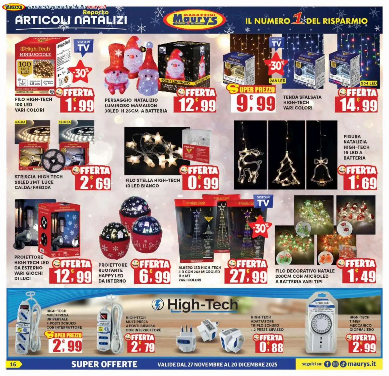 Volantino Maury's	 - pagina 16 - valido dal 27/11/2025