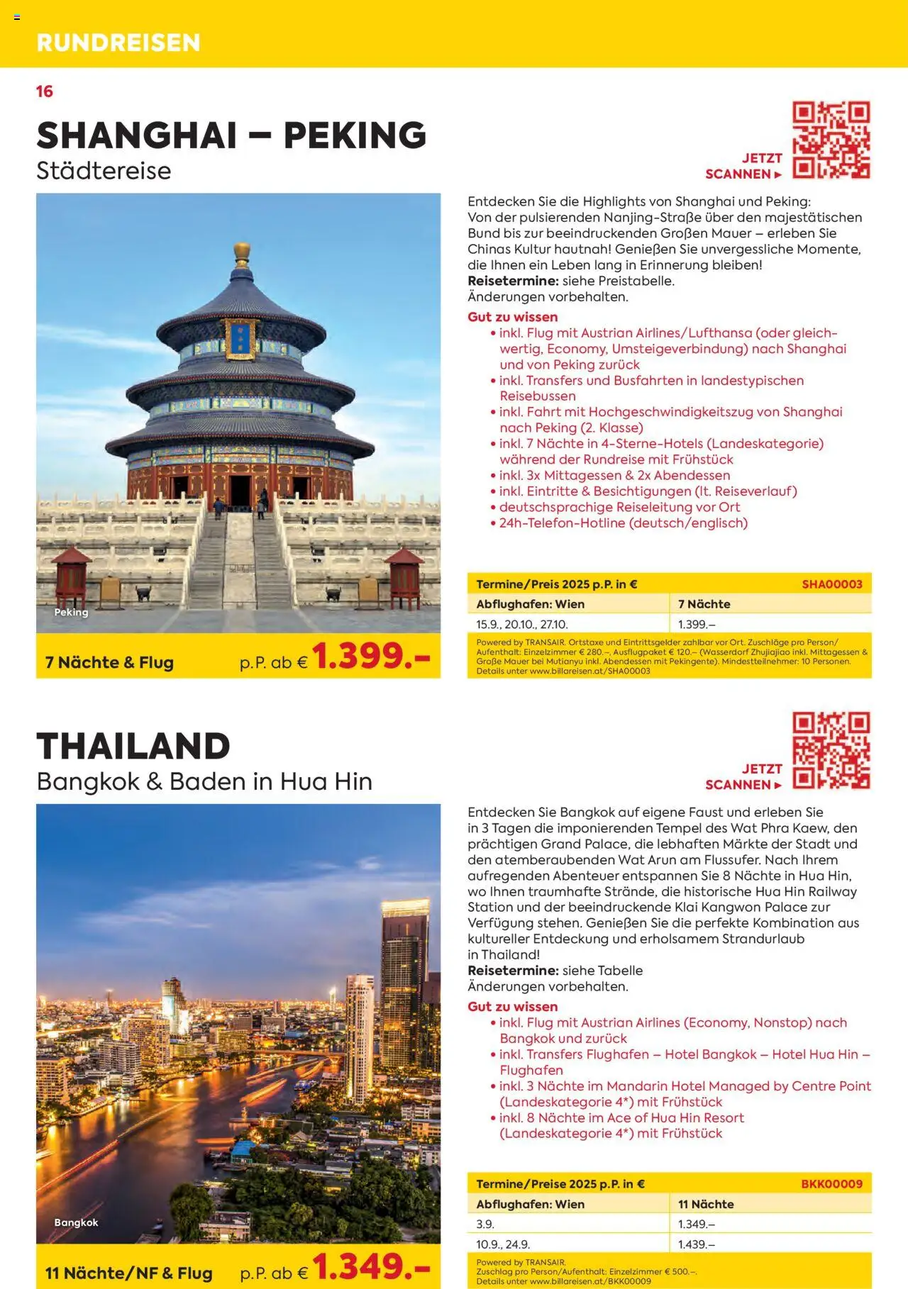 Billa Kreuzfahrten Rundreisen Erlebnisreisen 5/6 2025 - page 16- valid from 03.06.2025