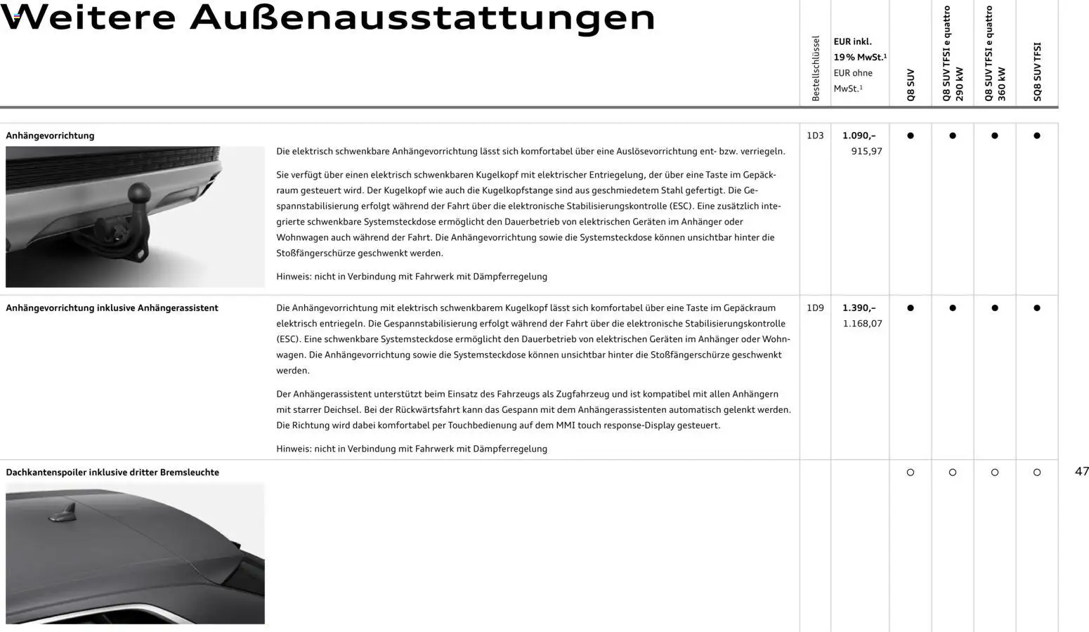 Audi Q8 - Seite 47 - gültig ab 06.11.2025