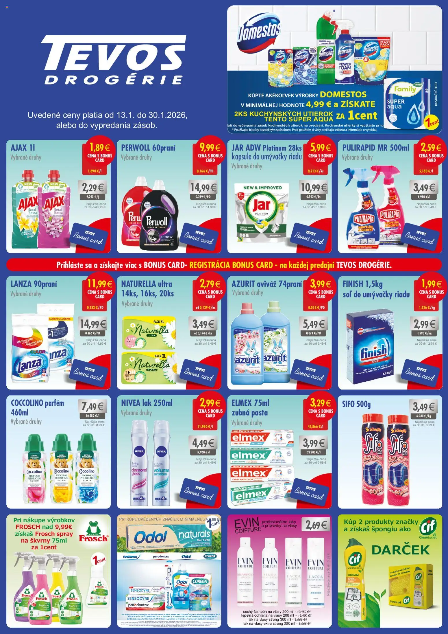 TEVOS drogérie leták - strana 1- platný od 13.01.2026