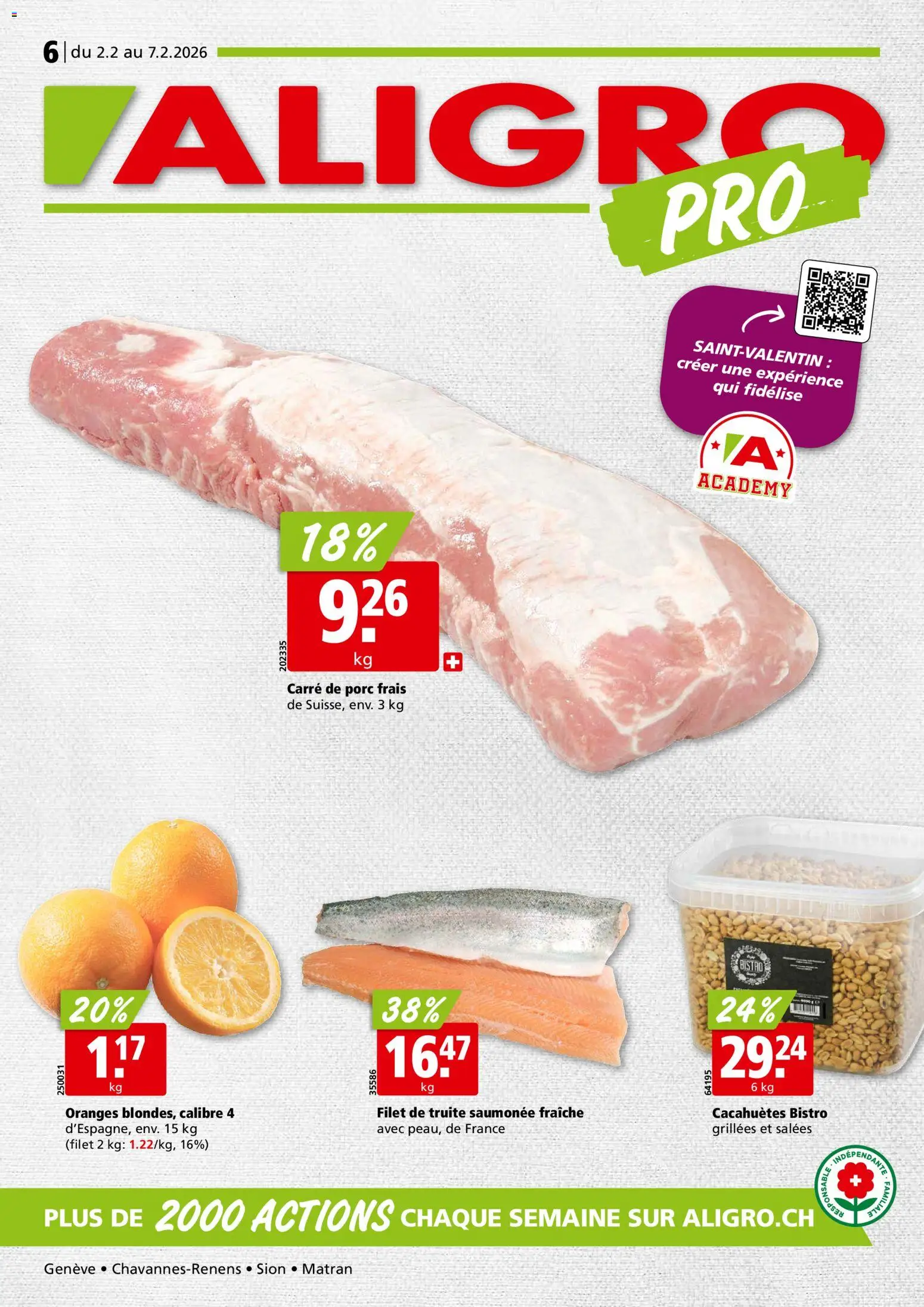 Aligro Aktionen Chavannes, Matran, Genève, Sion - Seite 1- gültig ab 02.02.2026