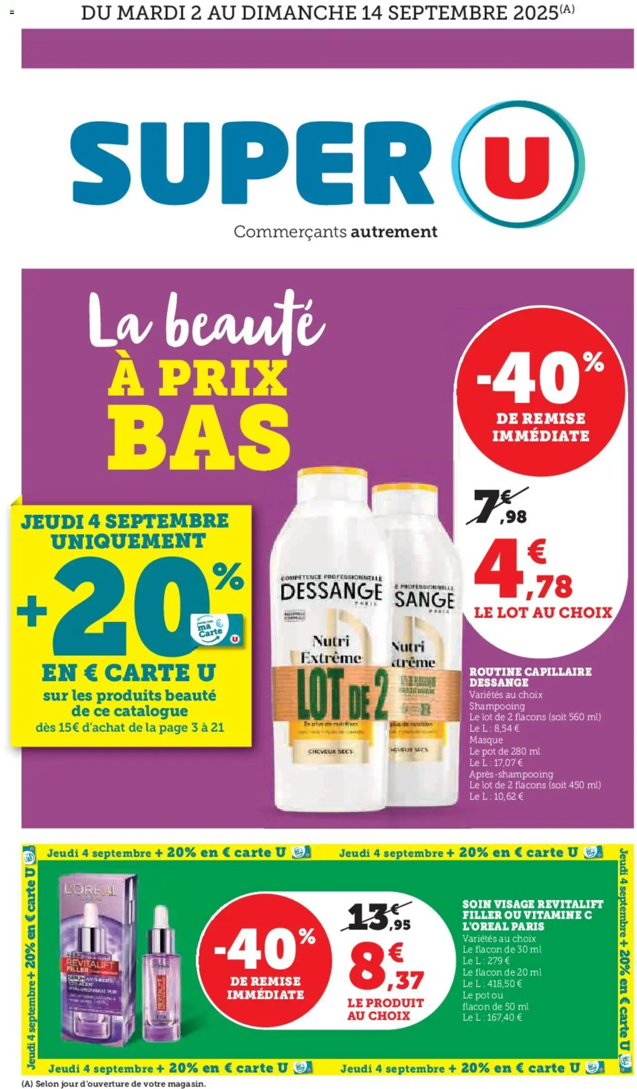 Super U catalogue - page 1 - valable à partir du 02/09/2025