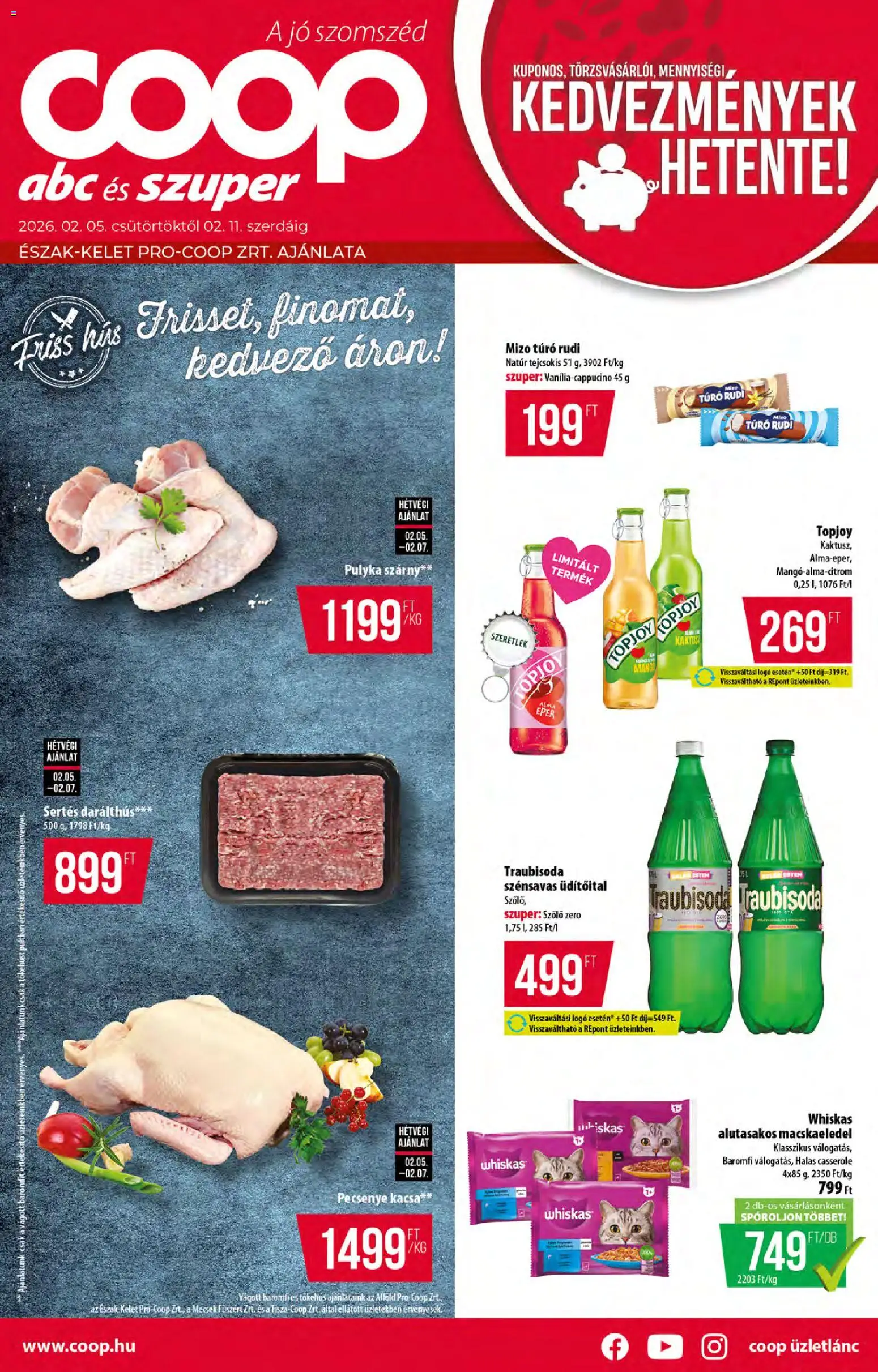 COOP - Újság Észak Kelet Pro-Coop Zrt - 1oldal - érvényes 2026.02.05.-tól