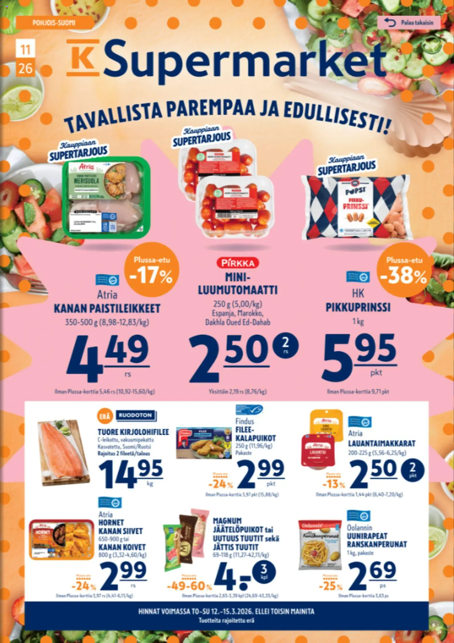 K-Supermarket tarjoukset - sivu 1- voimassa alkaen 12/03/2026