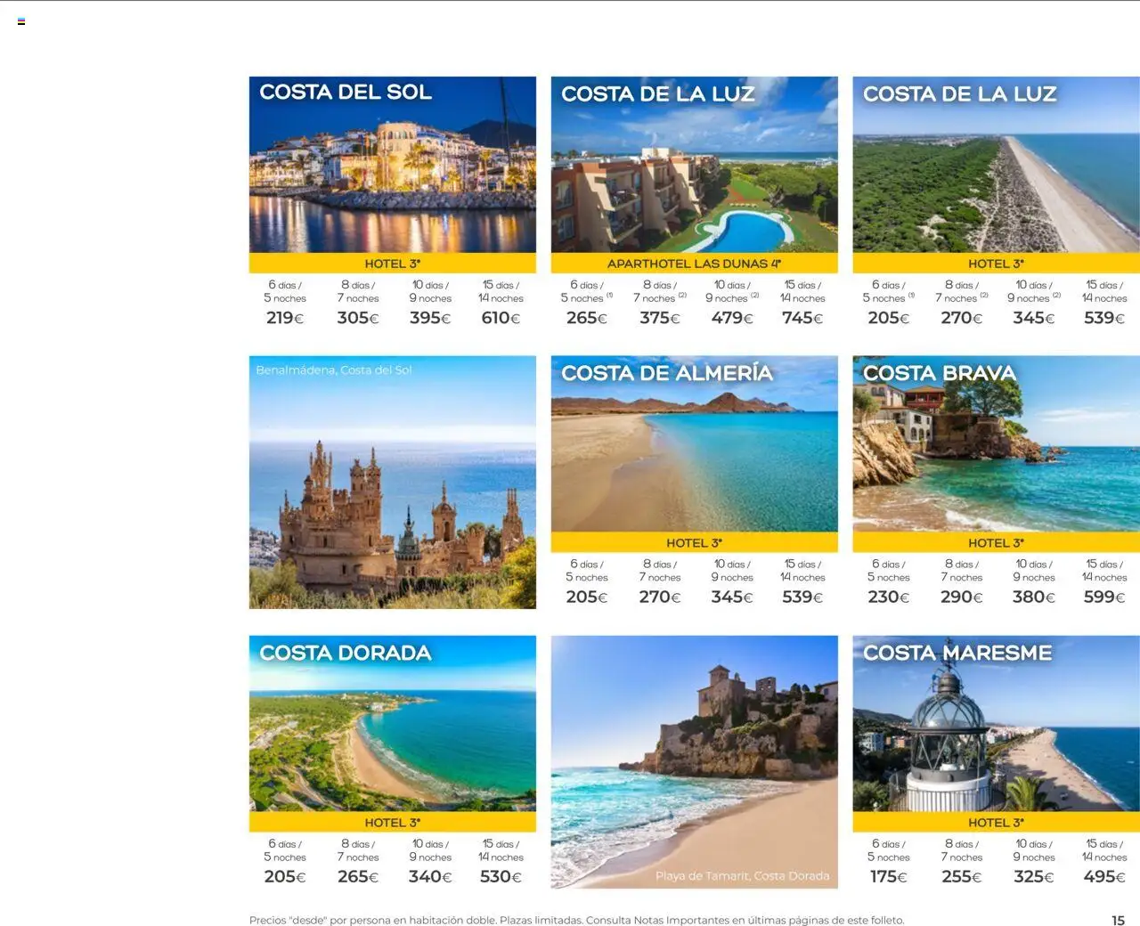 Viajes El Corte Inglés - Club de Vacaciones - Vacaciones Económicas Personalizado - Página de 15 - Válido desde 01/09/2025
