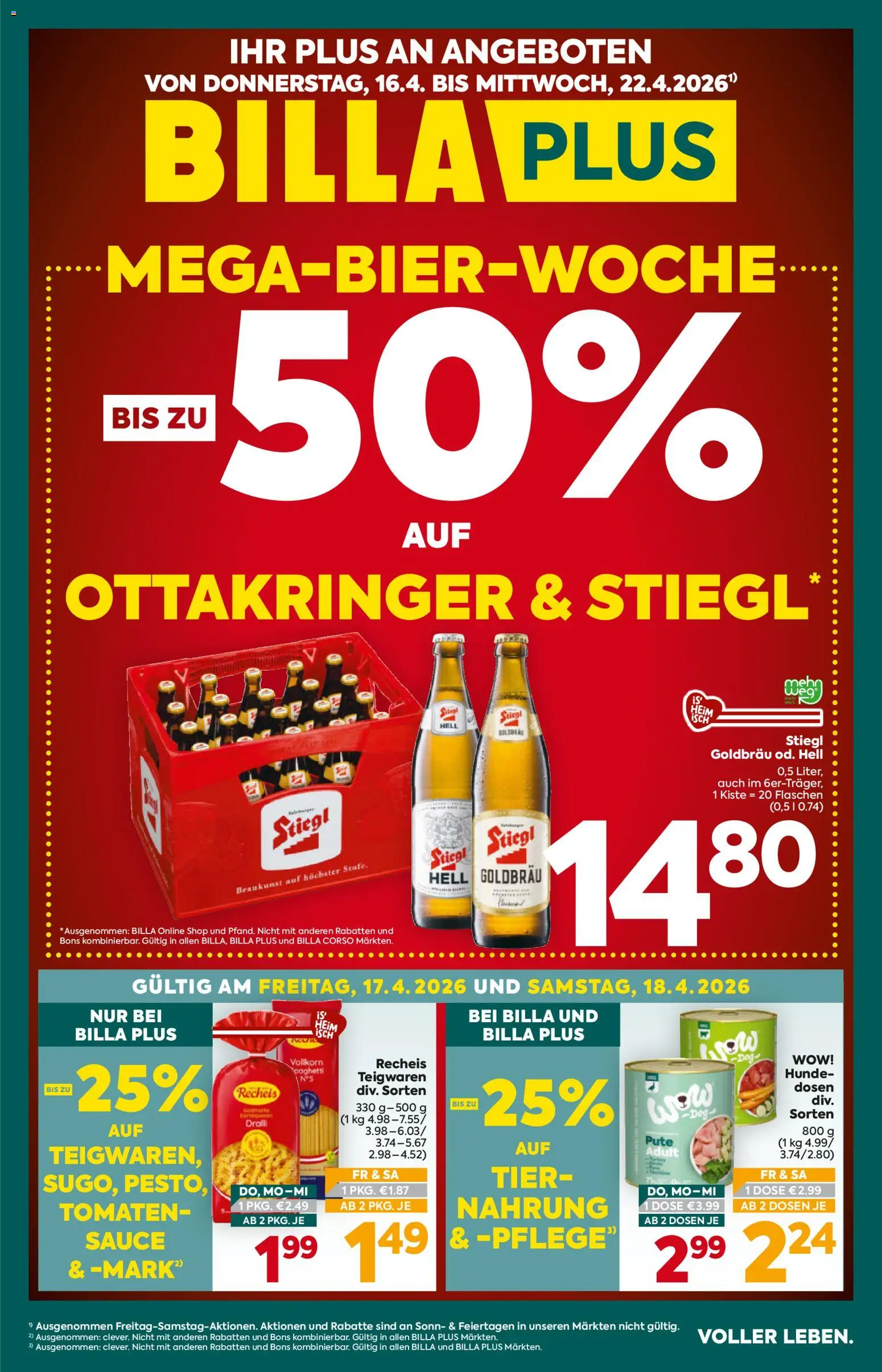 Billa Plus Flugblatt - Seite 1- gültig ab 16.04.2026