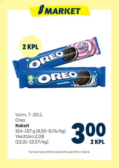 Esikatselu S-market tarjoukset Oreo voimassa alkaen 07/01/2026