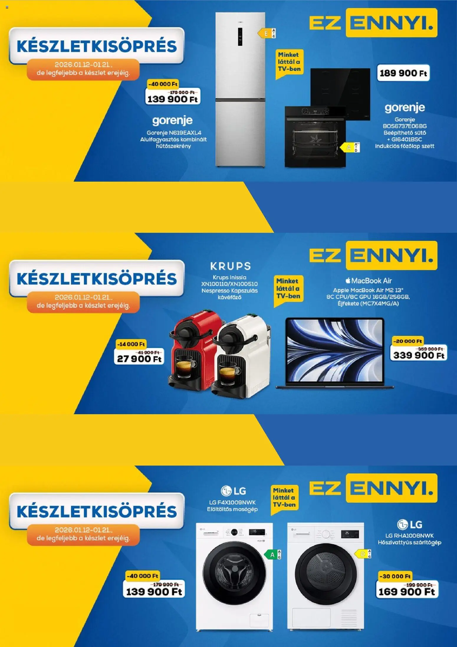 Euronics Akciós újság - 1oldal - érvényes 2026.01.12.-tól