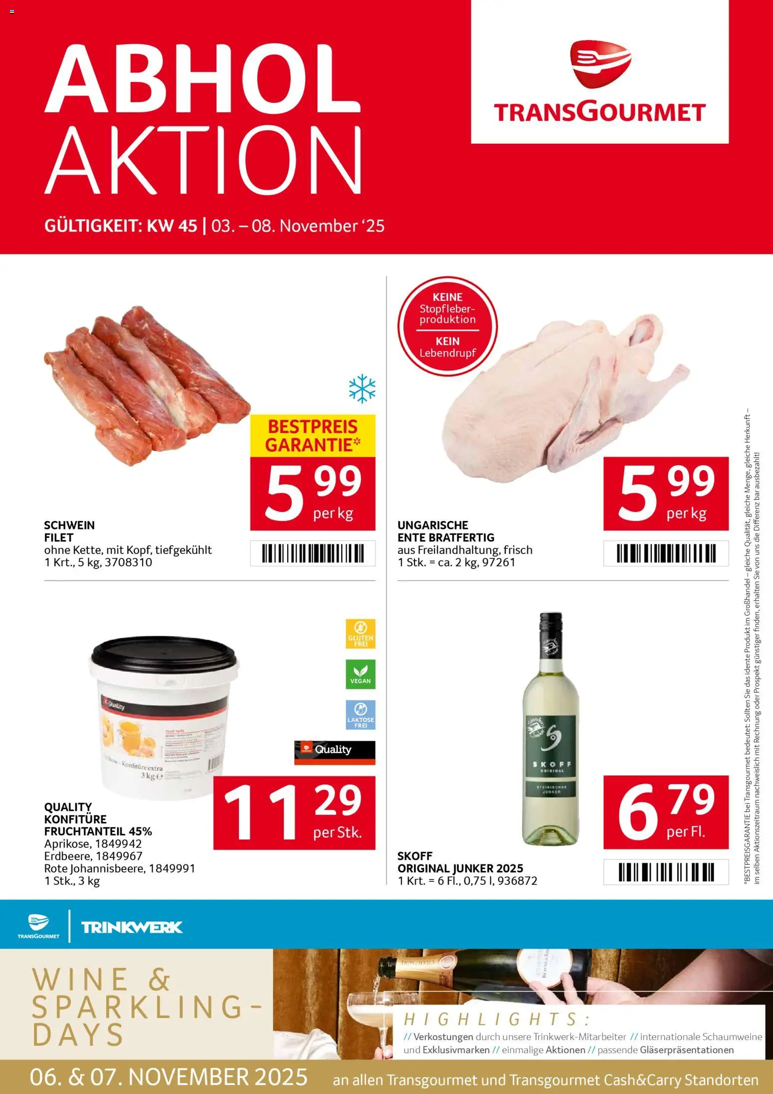 Transgourmet Flugblatt - Seite 1- gültig ab 03.11.2025