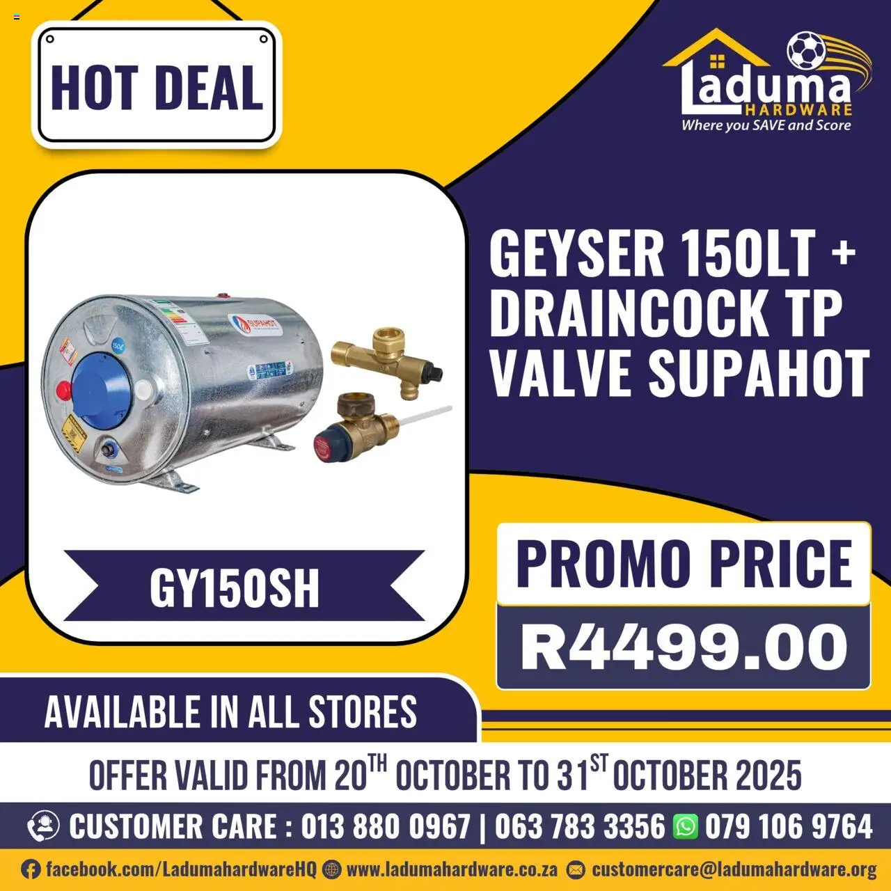Laduma Hardware Facebook Promotion - page 1- valid from 20/10/2025