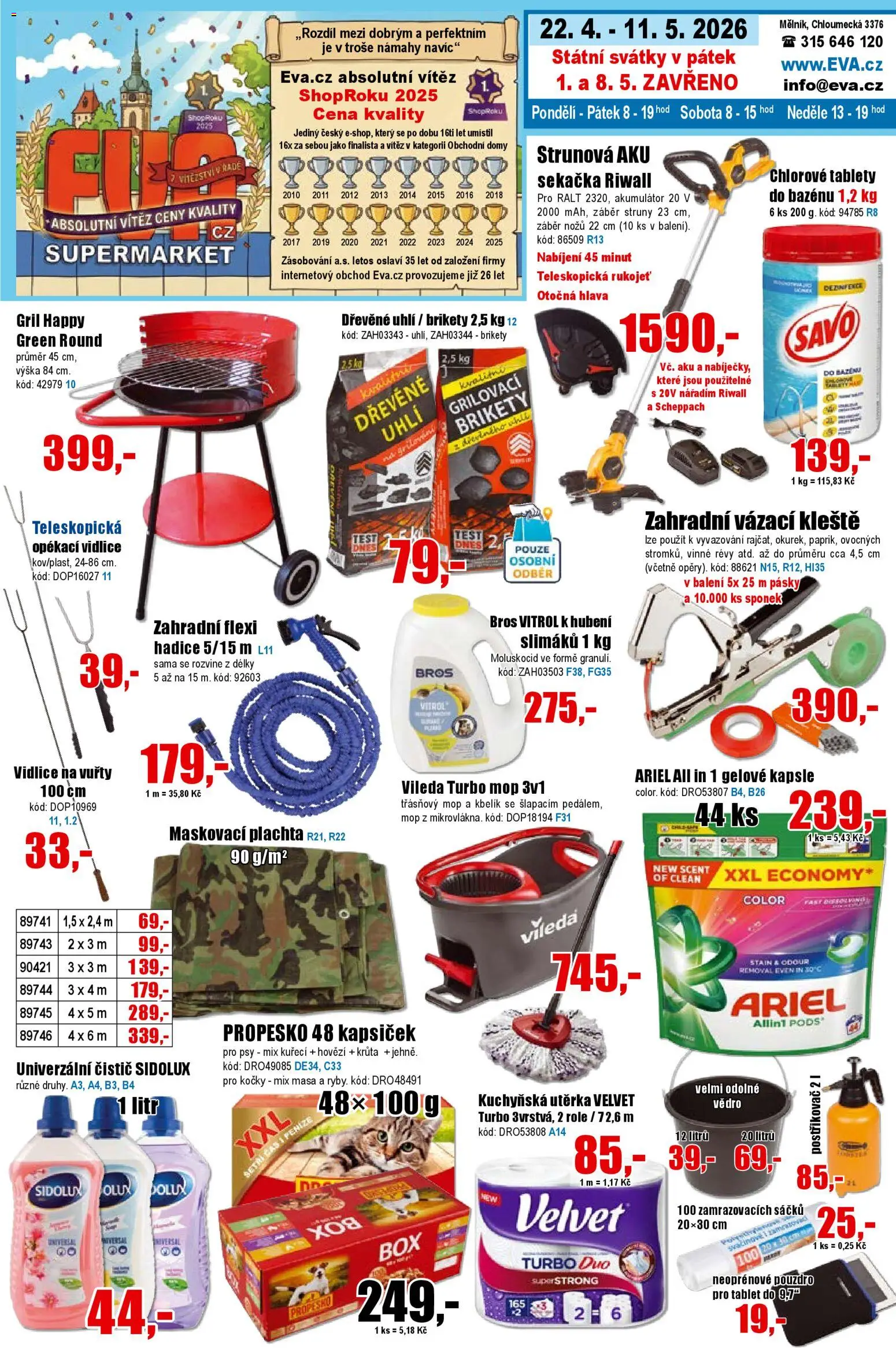 Eva supermarket leták - strana 1- platný od 22.04.2026