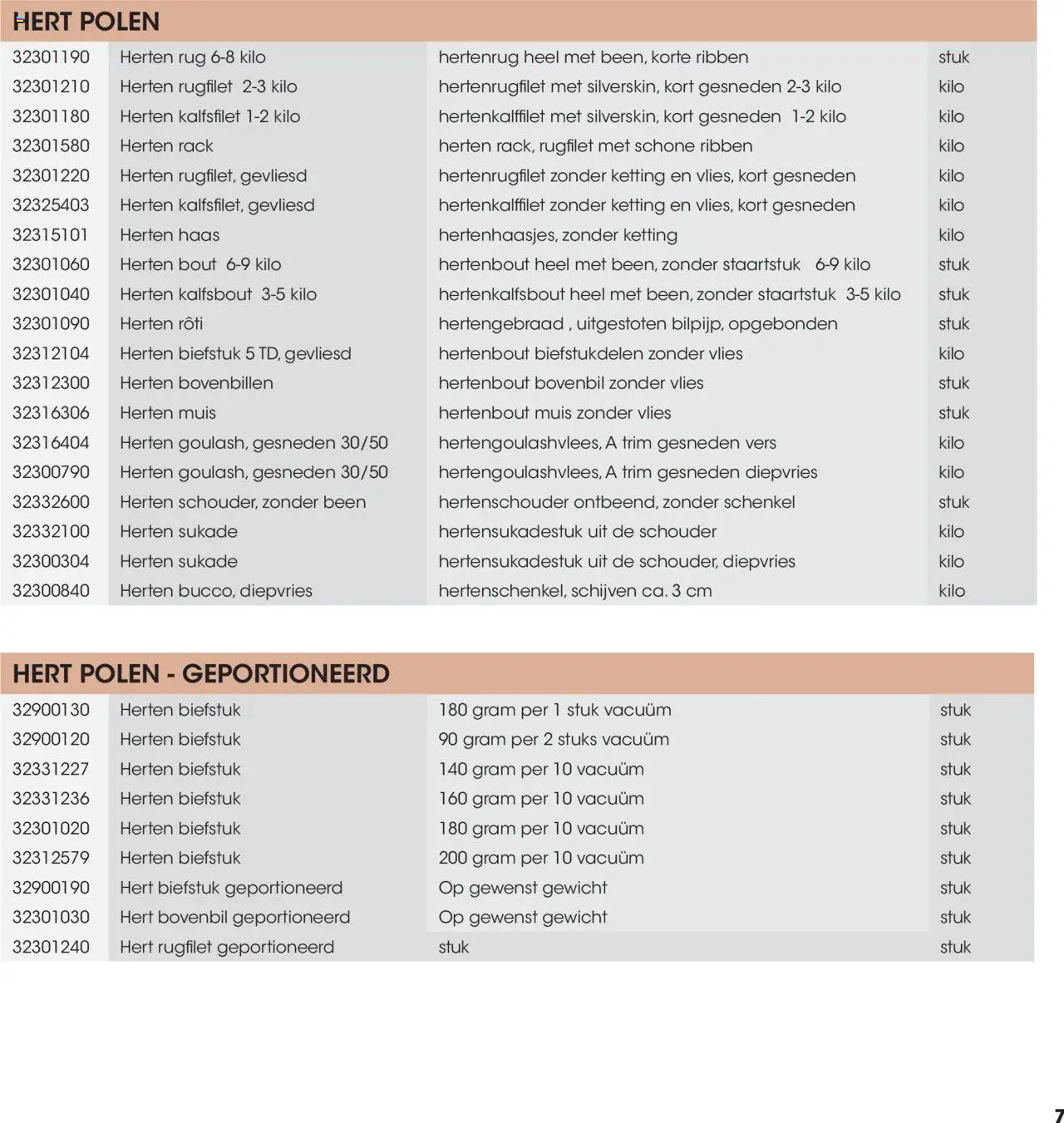 Hanos - Wildbrochure 2025/2026 - page 7- valid from 05-10-2025