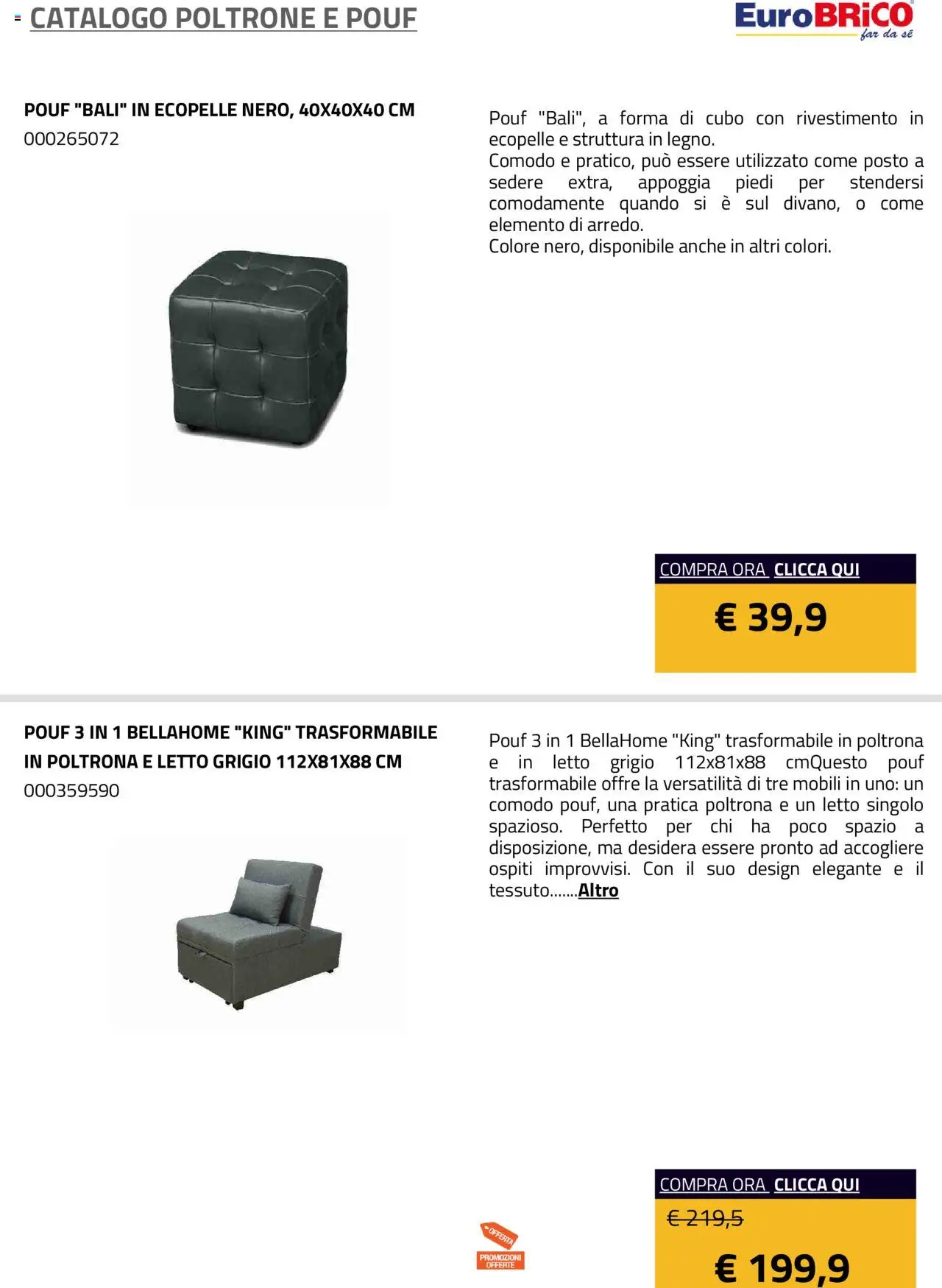 Eurobrico Poltrone e Pouf catalogo - pagina 2 - valido dal 23/07/2025