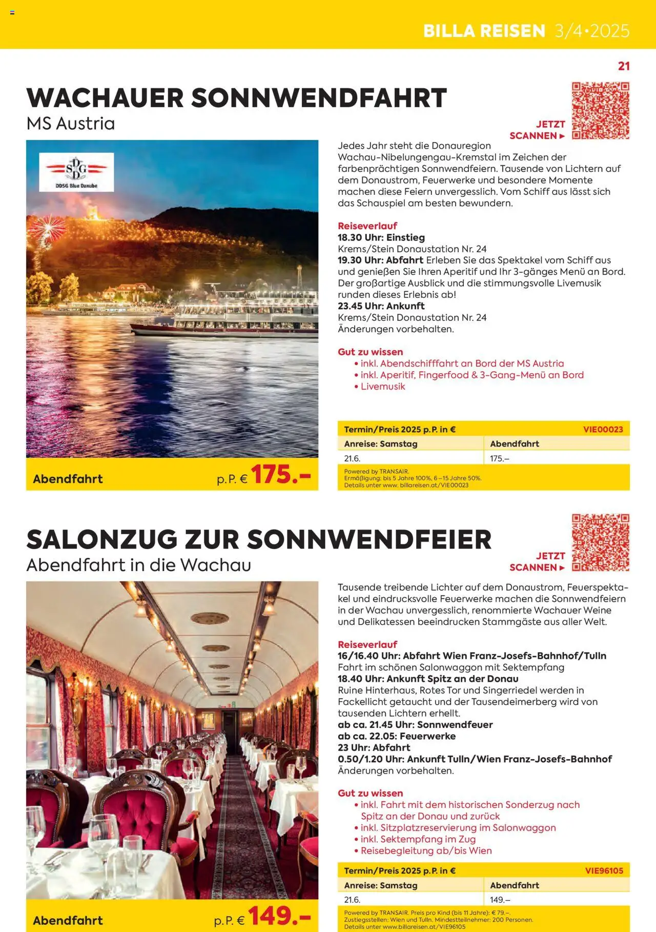 Billa Kreuzfahrten Rundreisen Erlebnisreisenb3/4 2025 - page 21- valid from 03.06.2025