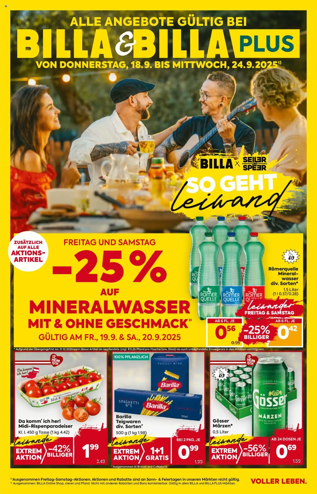 Billa Flugblatt - Seite 1- gültig ab 18.09.2025