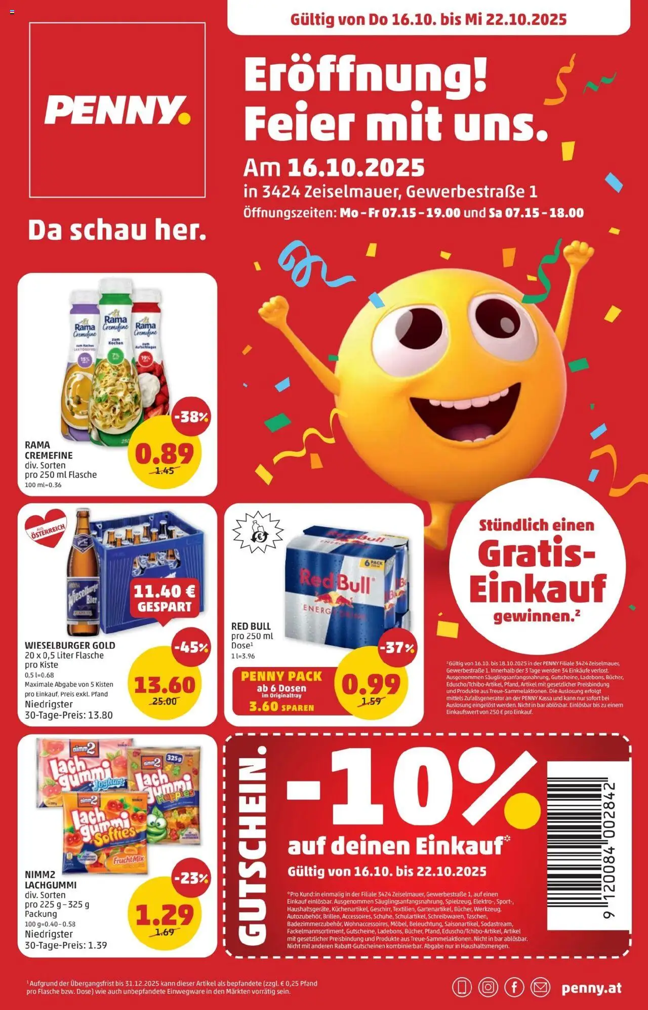 Penny Markt - Eröffnung in 3424 Zeiselmauer - Seite 1- gültig ab 16.10.2025