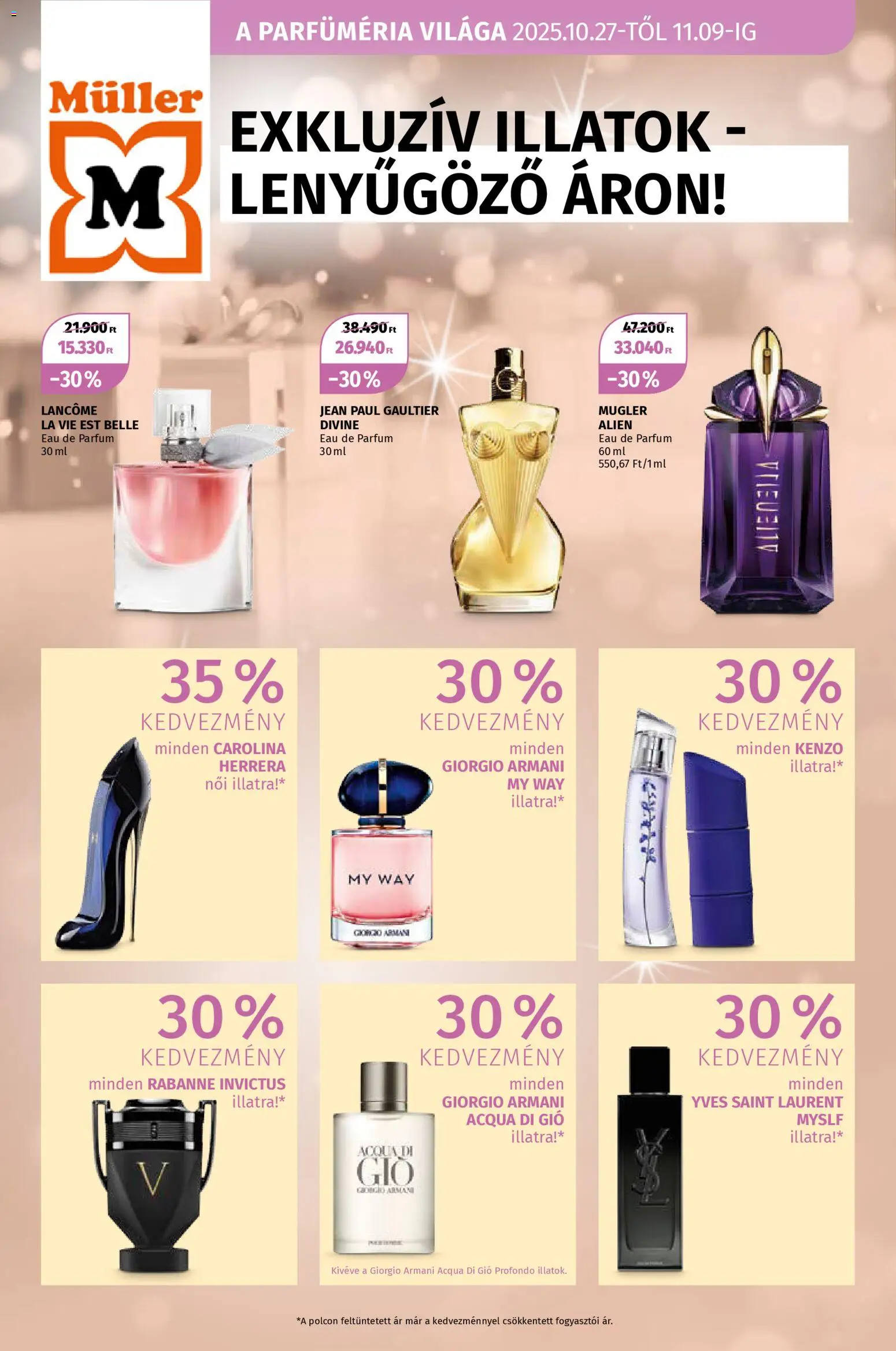 Müller - A parfüméria világa - 1oldal - érvényes 2025.10.27.-tól