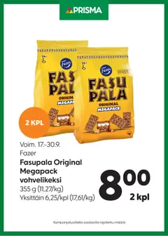 Esikatselu Prisma tarjoukset Fasupala voimassa alkaen 17/09/2025