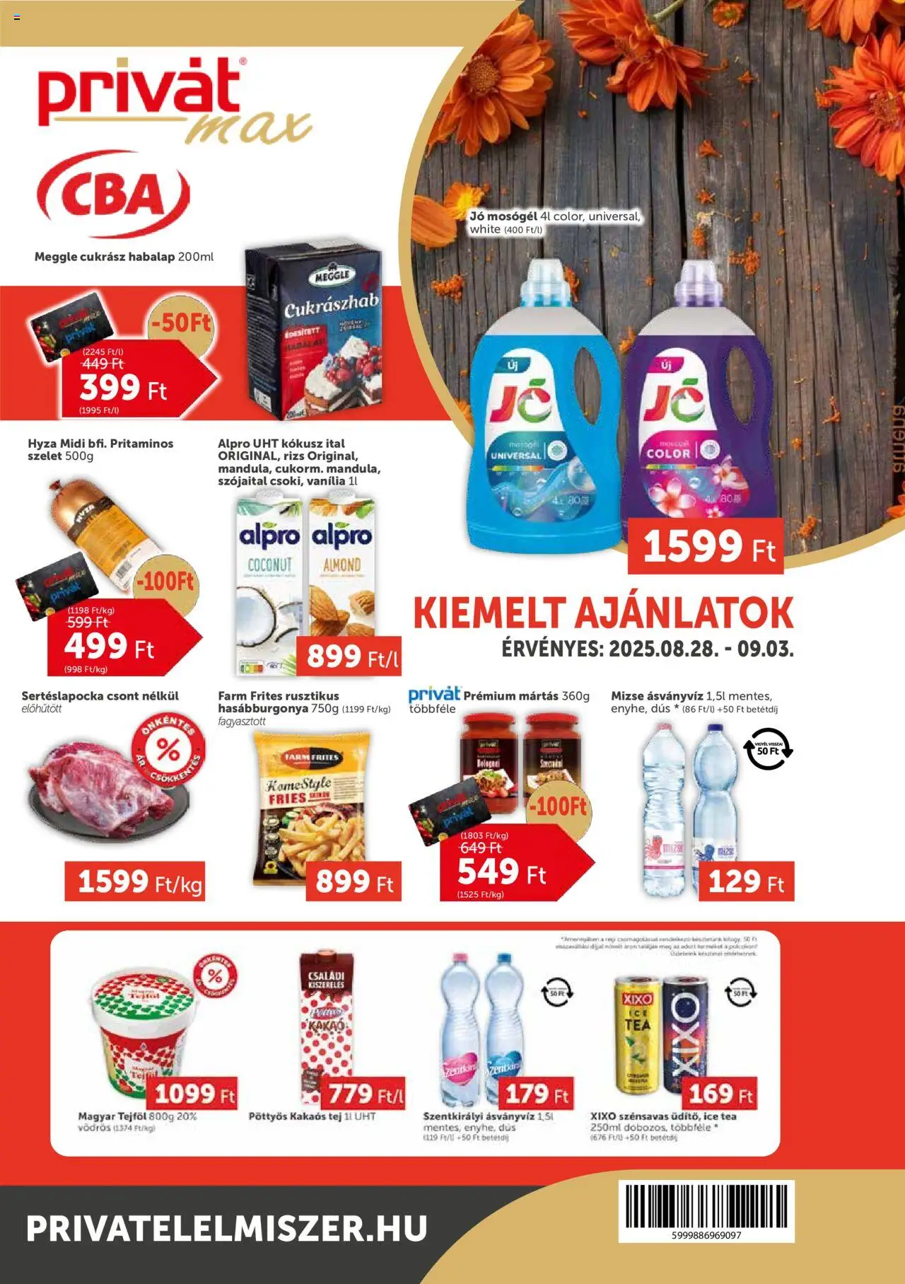 PRIVÁT - Aktuális szórólap MAX - 1oldal - érvényes 2025.08.28.-tól