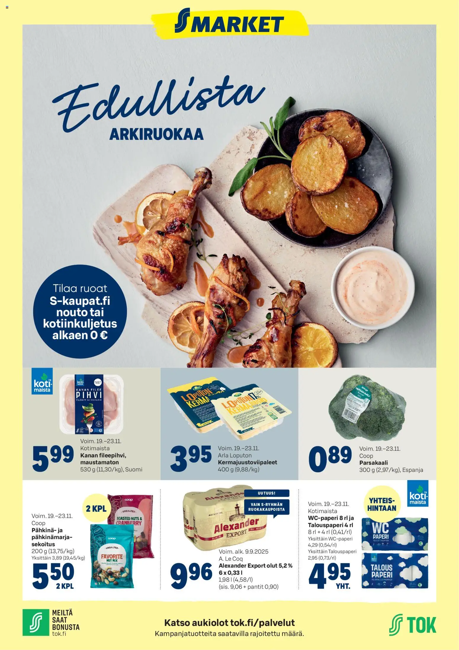 S-market tarjoukset - sivu 1- voimassa alkaen 19/11/2025