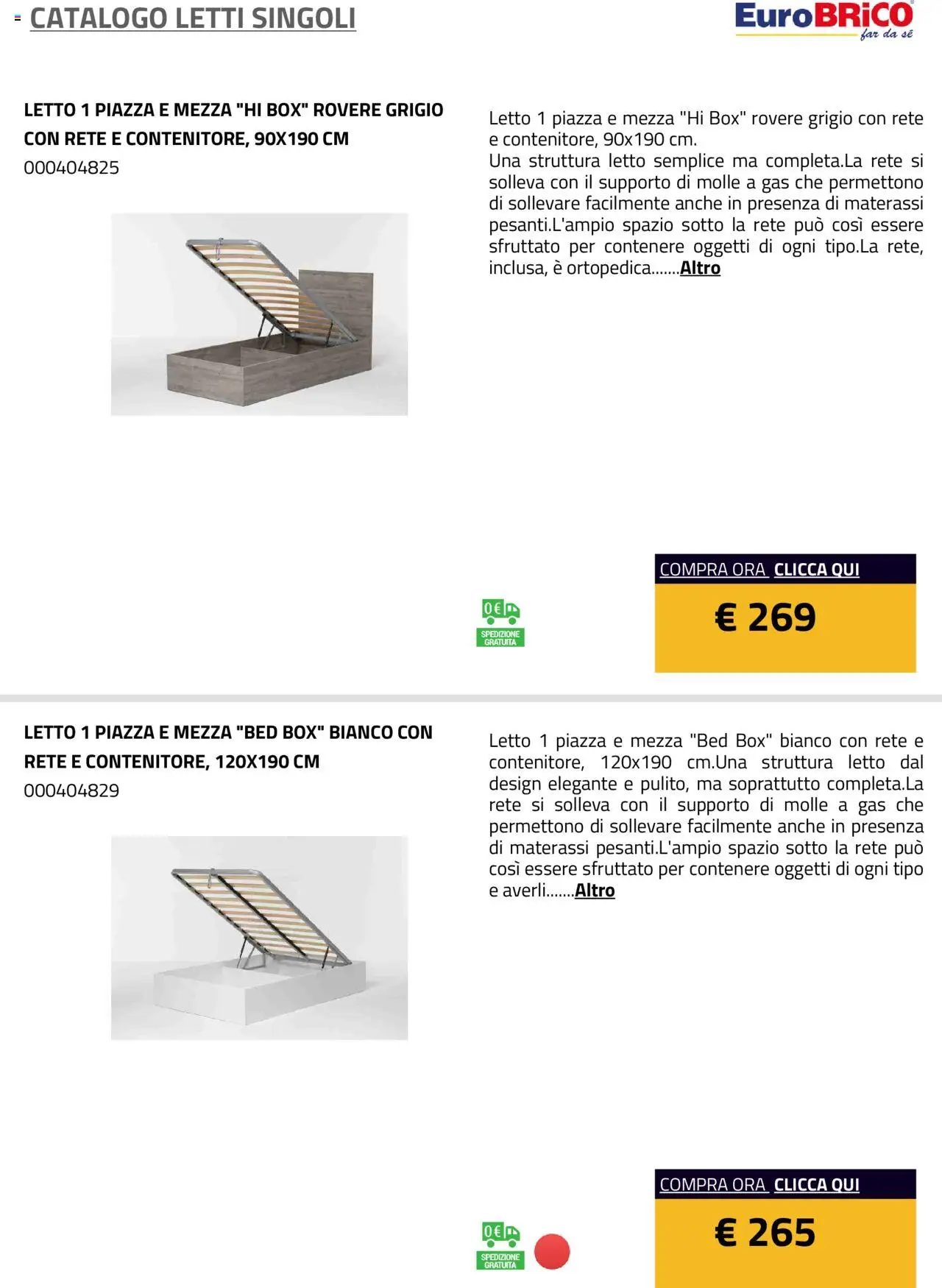 Eurobrico Letti Singoli catalogo - pagina 13 - valido dal 23/07/2025