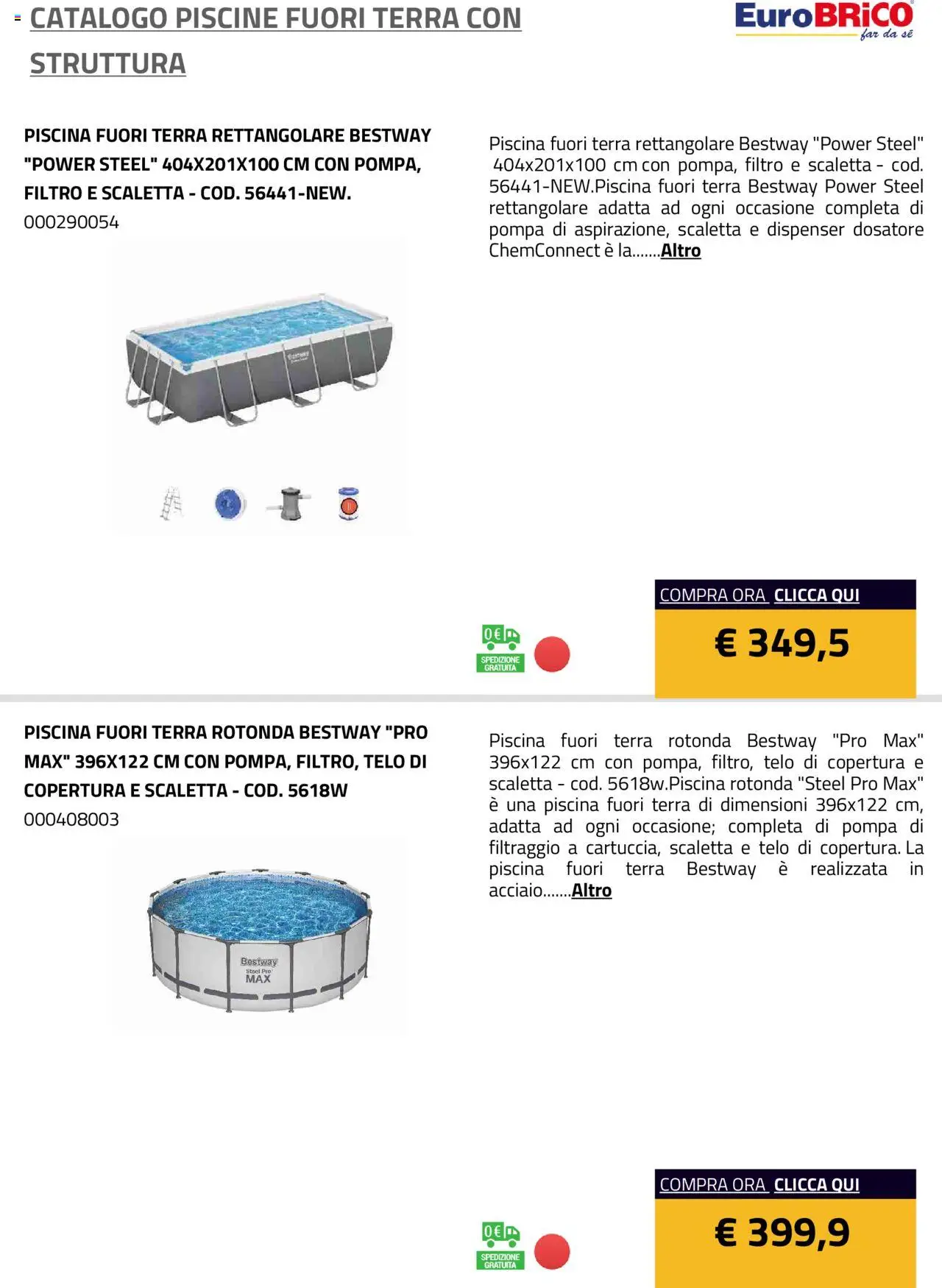 Eurobrico Piscine Fuori Terra con Struttura catalogo - pagina 4 - valido dal 23/07/2025