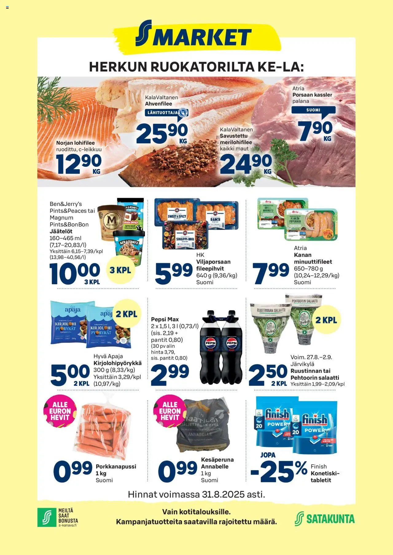 S-market tarjoukset - sivu 1- voimassa alkaen 27/08/2025