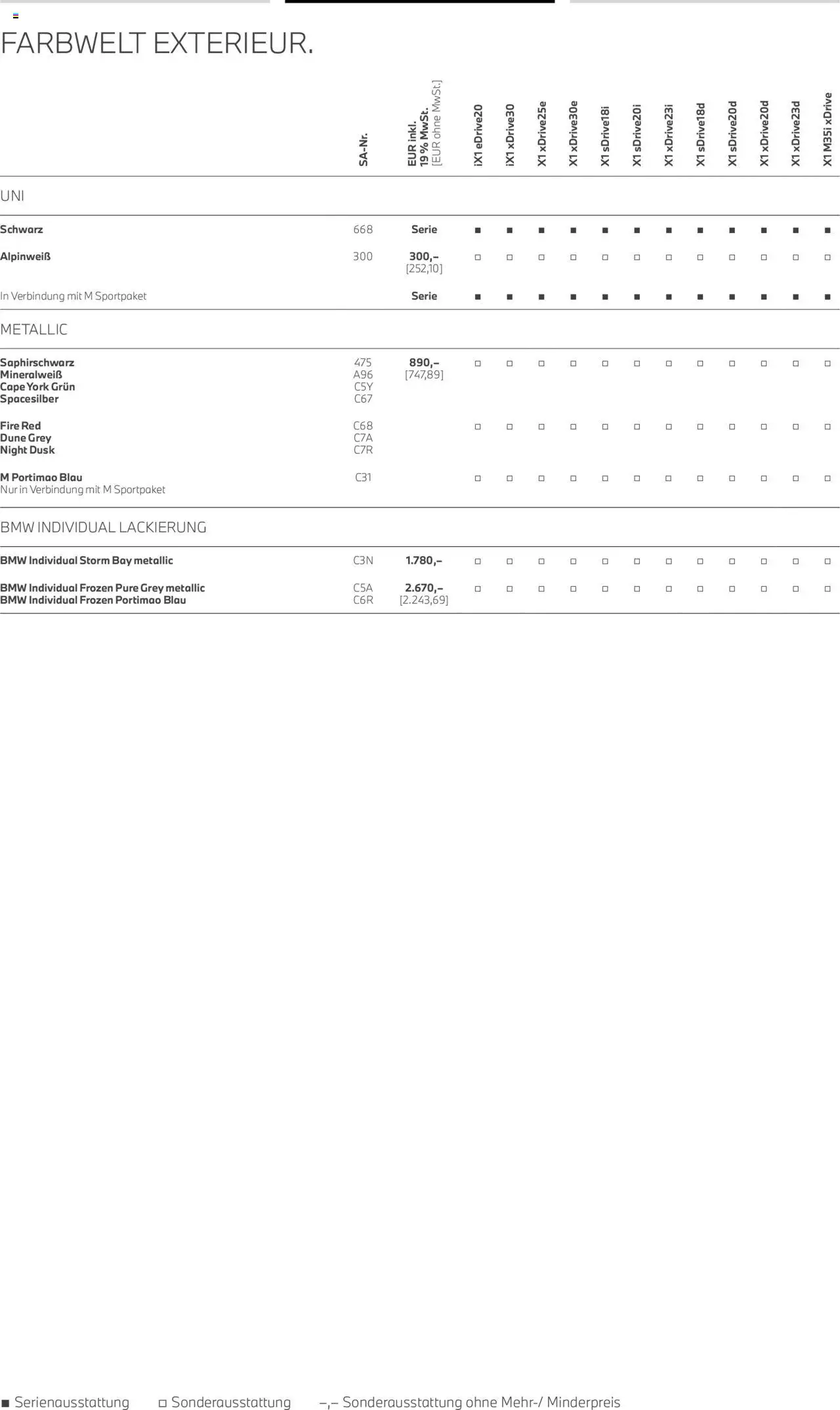 BMW X1 - Seite 14 - gültig ab 01.07.2025