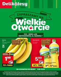 Podgląd Delikatesy Centrum Gazetka - Krzyżanowice Otwarcie ważny od 09.10.2025