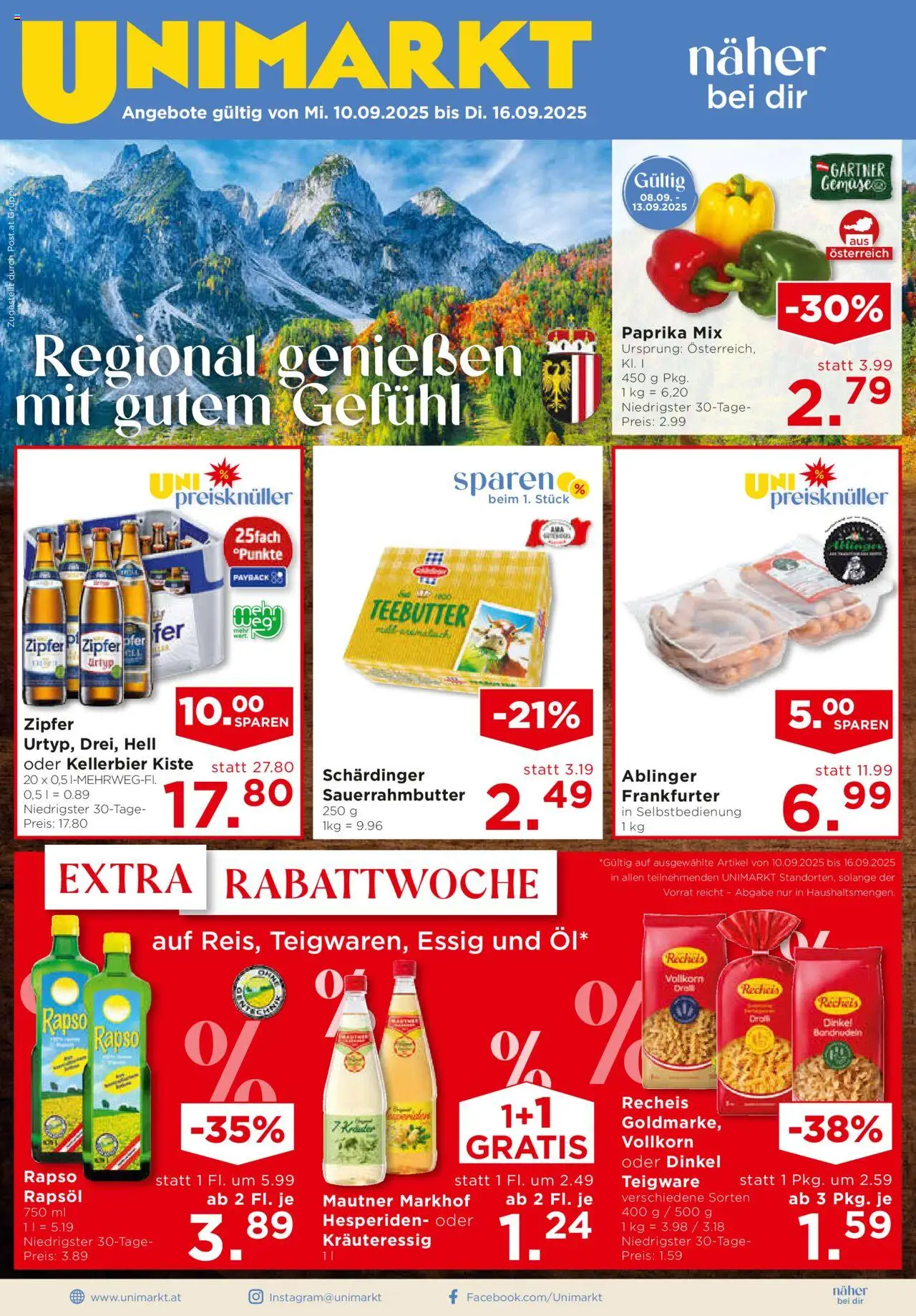 Unimarkt Zentralraum - Seite 1- gültig ab 10.09.2025