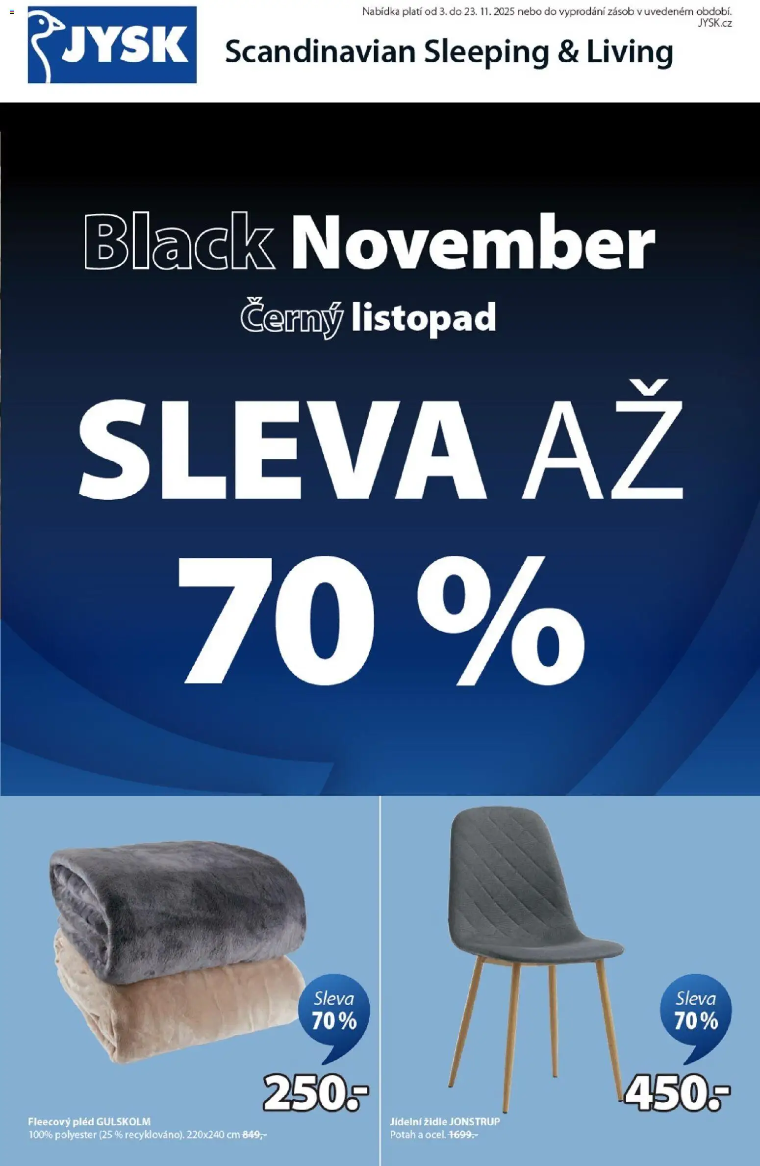 JYSK Black Friday - strana 1- platný od 03.11.2025