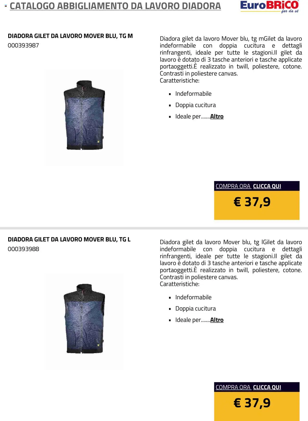 Eurobrico Abbigliamento da Lavoro Diadora catalogo - pagina 13 - valido dal 23/07/2025