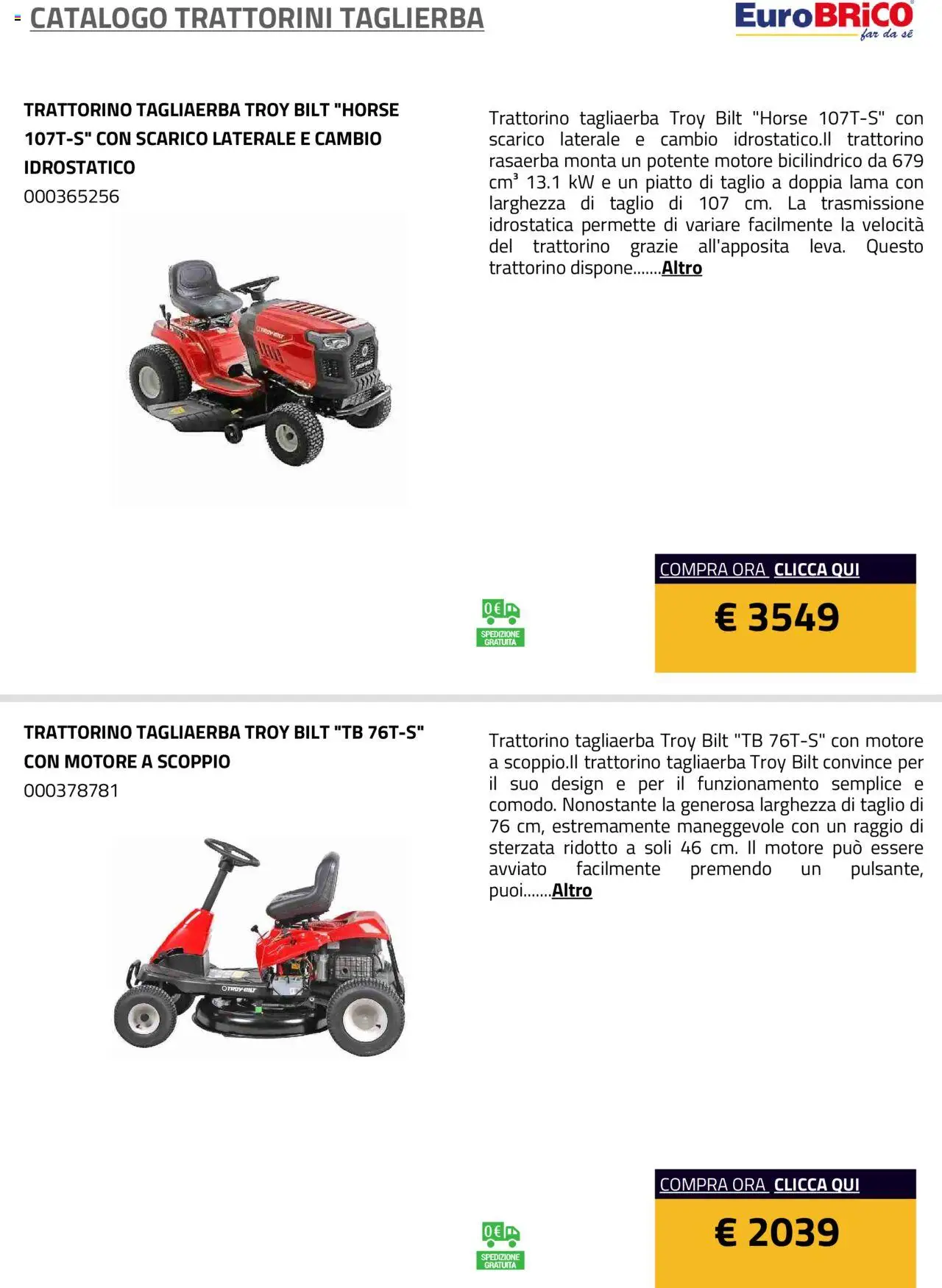 Eurobrico Trattorini Taglierba catalogo - pagina 4 - valido dal 23/07/2025