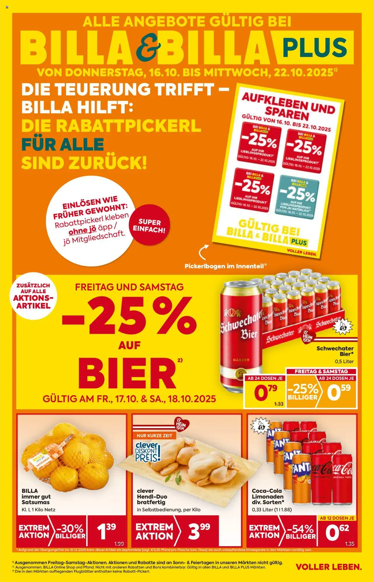 Billa Flugblatt - Seite 1- gültig ab 16.10.2025