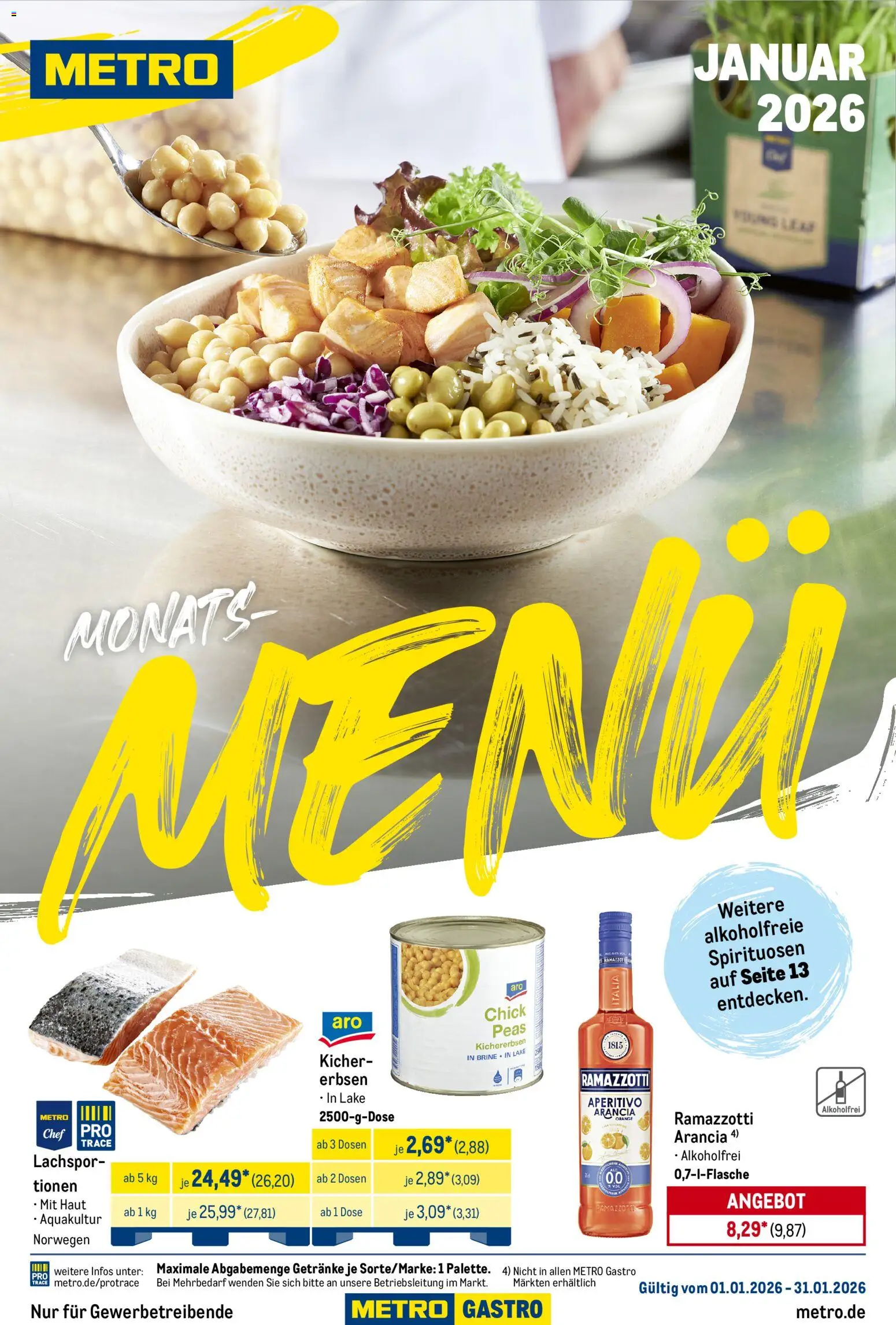 Metro  Monats-Menü - Seite 1 - gültig ab 01.01.2026
